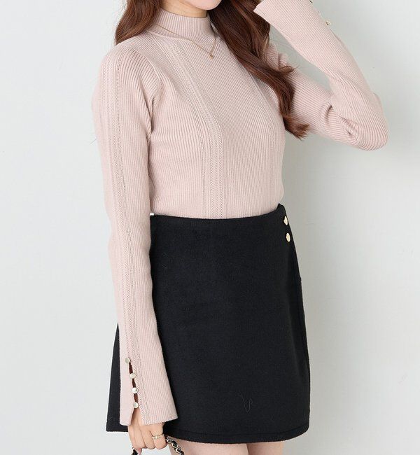  「	アイレットプチハイネックニット」|ニット・セーター|