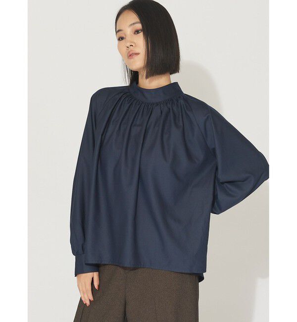 MIDIUMISOLID「MIDIUMISOLID for Ladies ハイネックギャザーブラウス(SOPHISTICATE)」|シャツ・ブラウス|