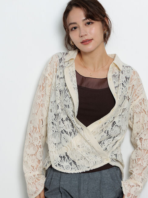 Te chichi「2WAYカシュクールレースシャツ」|シャツ・ブラウス|オフホワイト