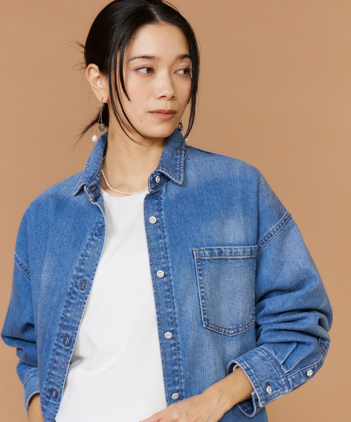 INED「《INED別注》スーパービッグ・シャツAlmond《Healthy DENIM》」|シャツ・ブラウス|