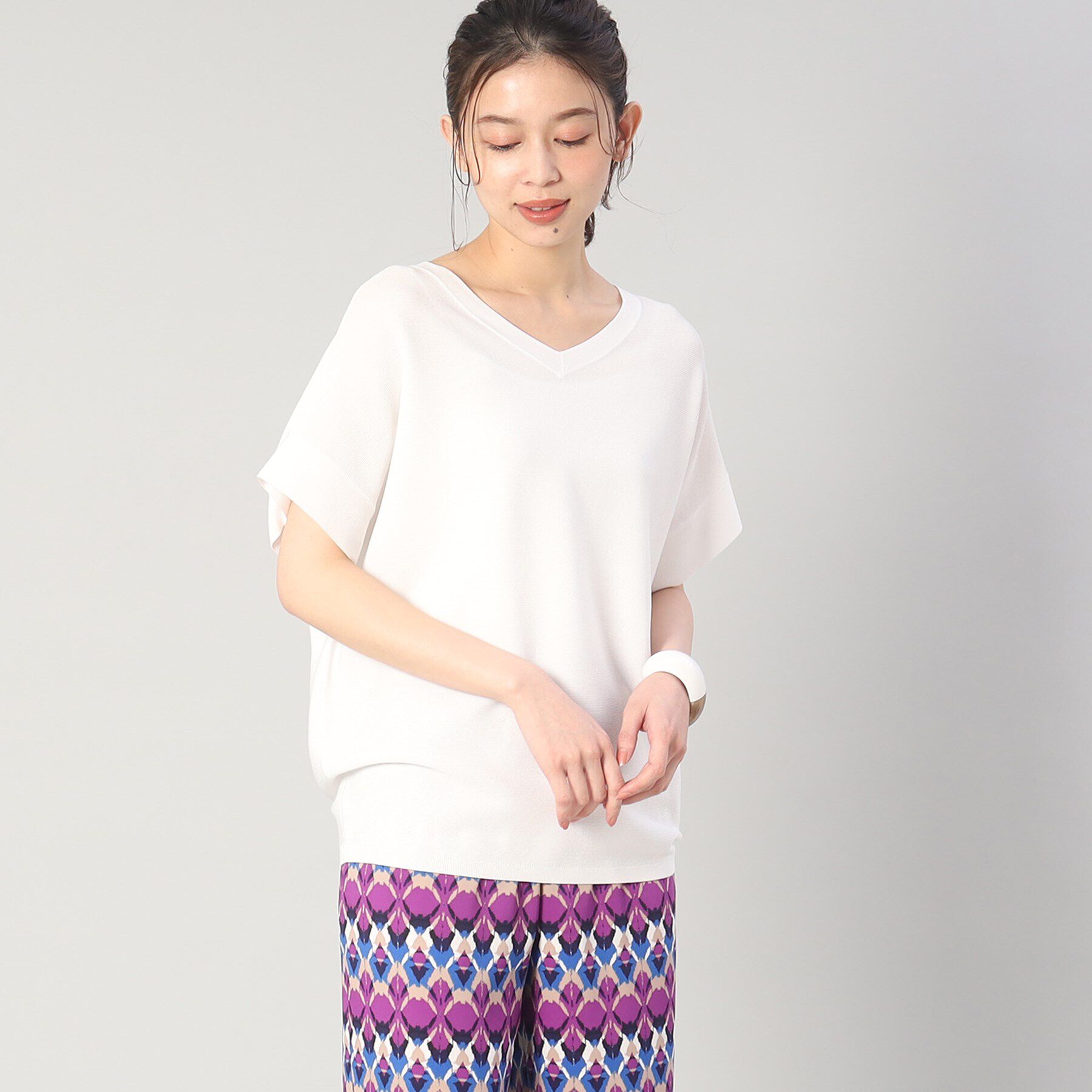 UNTITLED「【大人気のベストセラーアイテム！／洗える】前後2WAY レーヨンストレッチニット」|ニット・セーター|