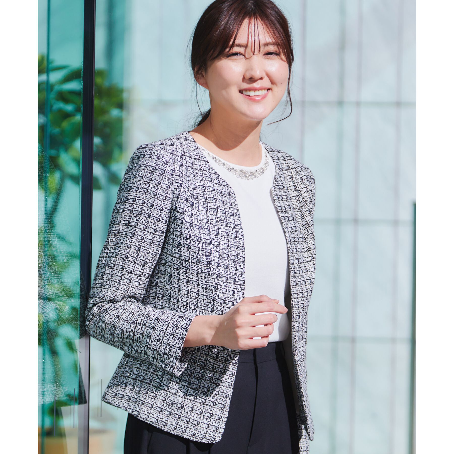 COUP DE CHANCE「【洗える】ビジューニットプルオーバー」|ニット・セーター|