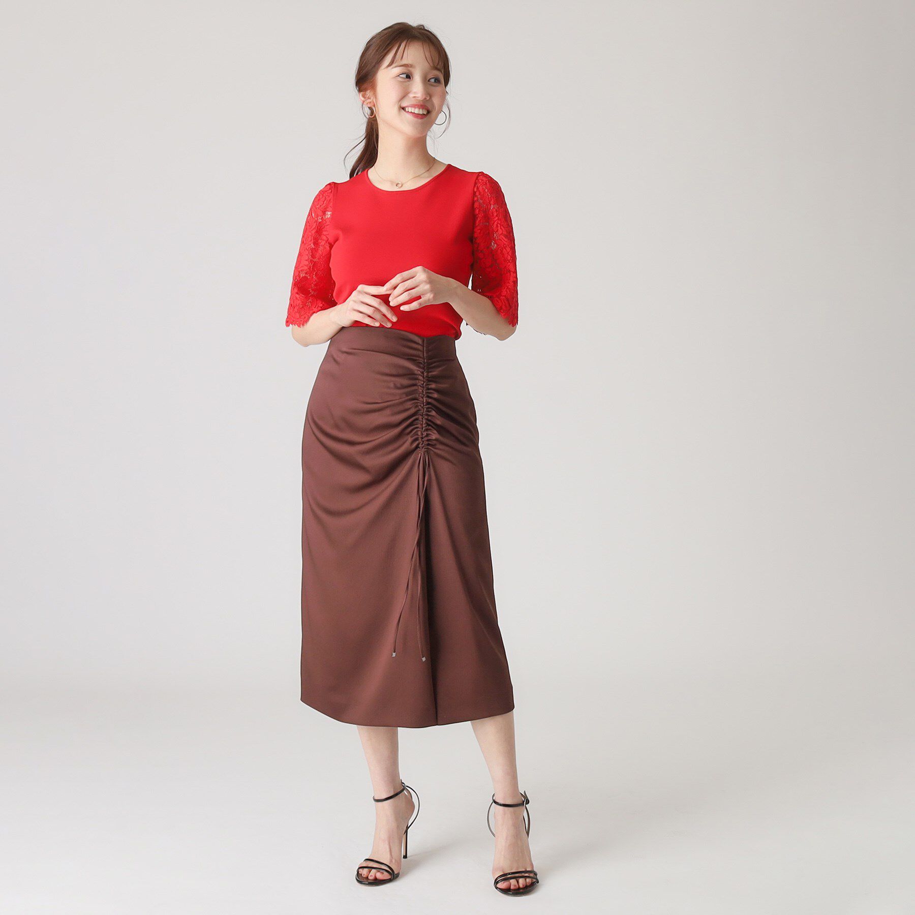 COUP DE CHANCE「【洗える】華やかなレース袖ニットトップス」|ニット・セーター|