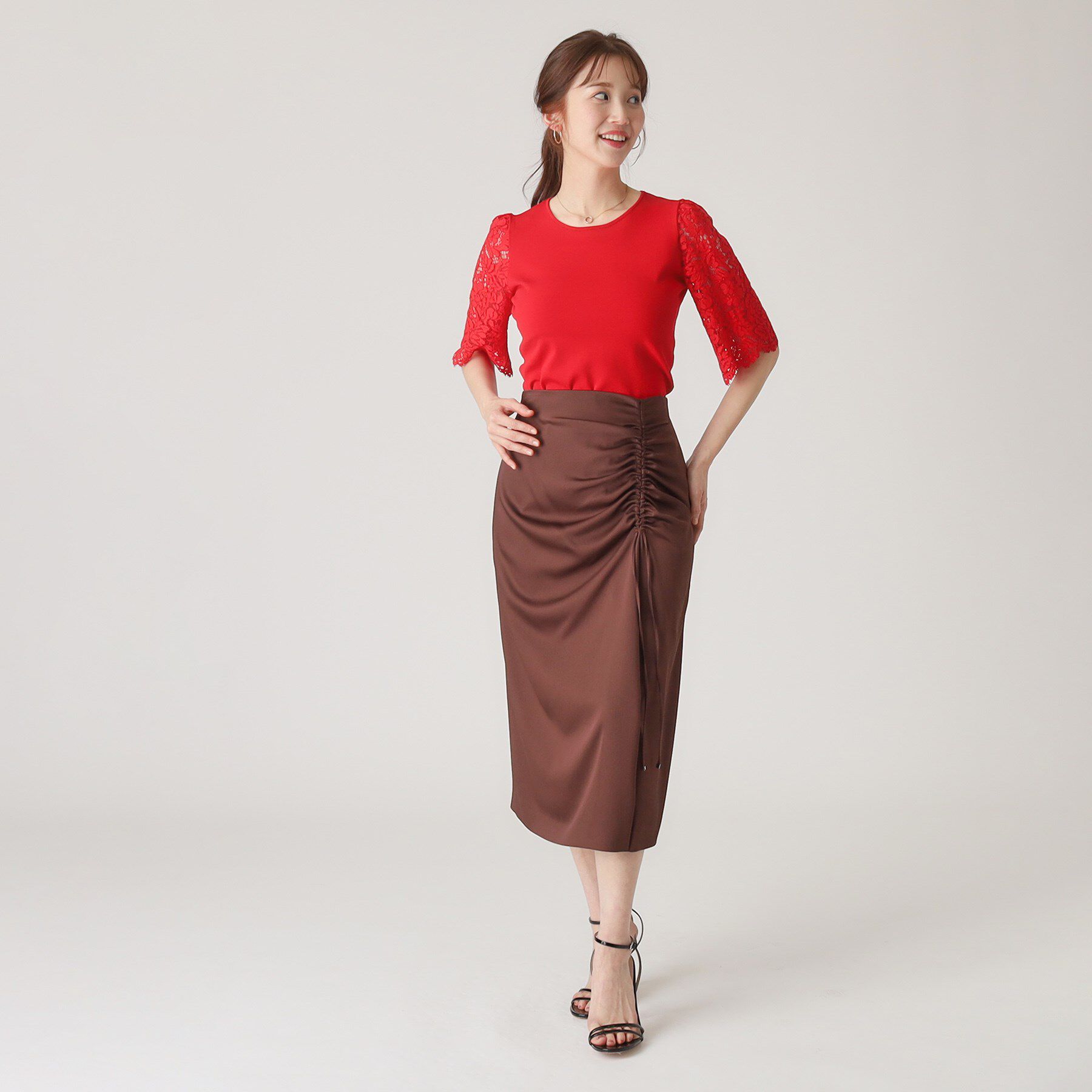 COUP DE CHANCE「【洗える】華やかなレース袖ニットトップス」|ニット・セーター|