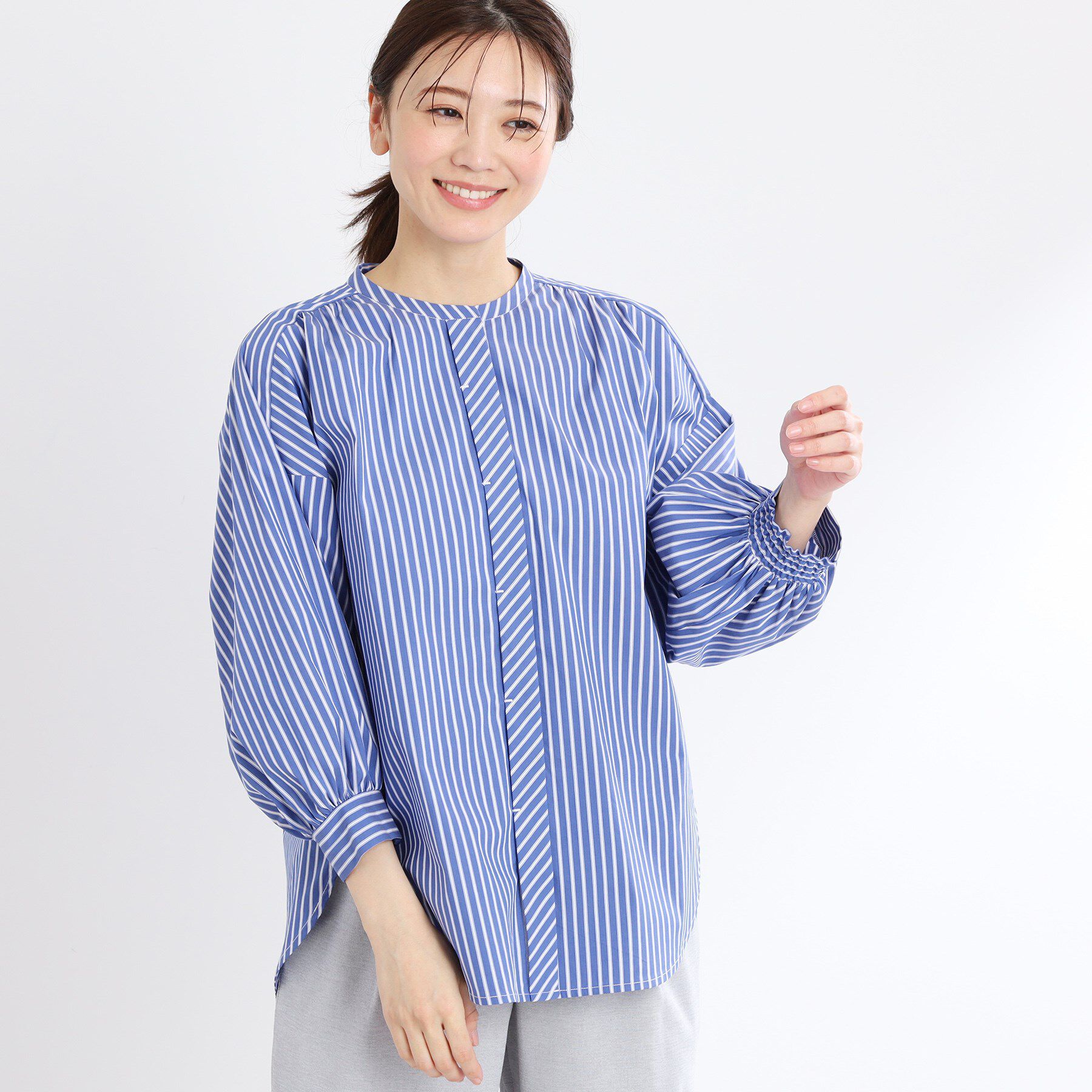 Reflect「【夏SALE／E‐QUALITY／手洗い可】ストライプシャツ」|シャツ・ブラウス|