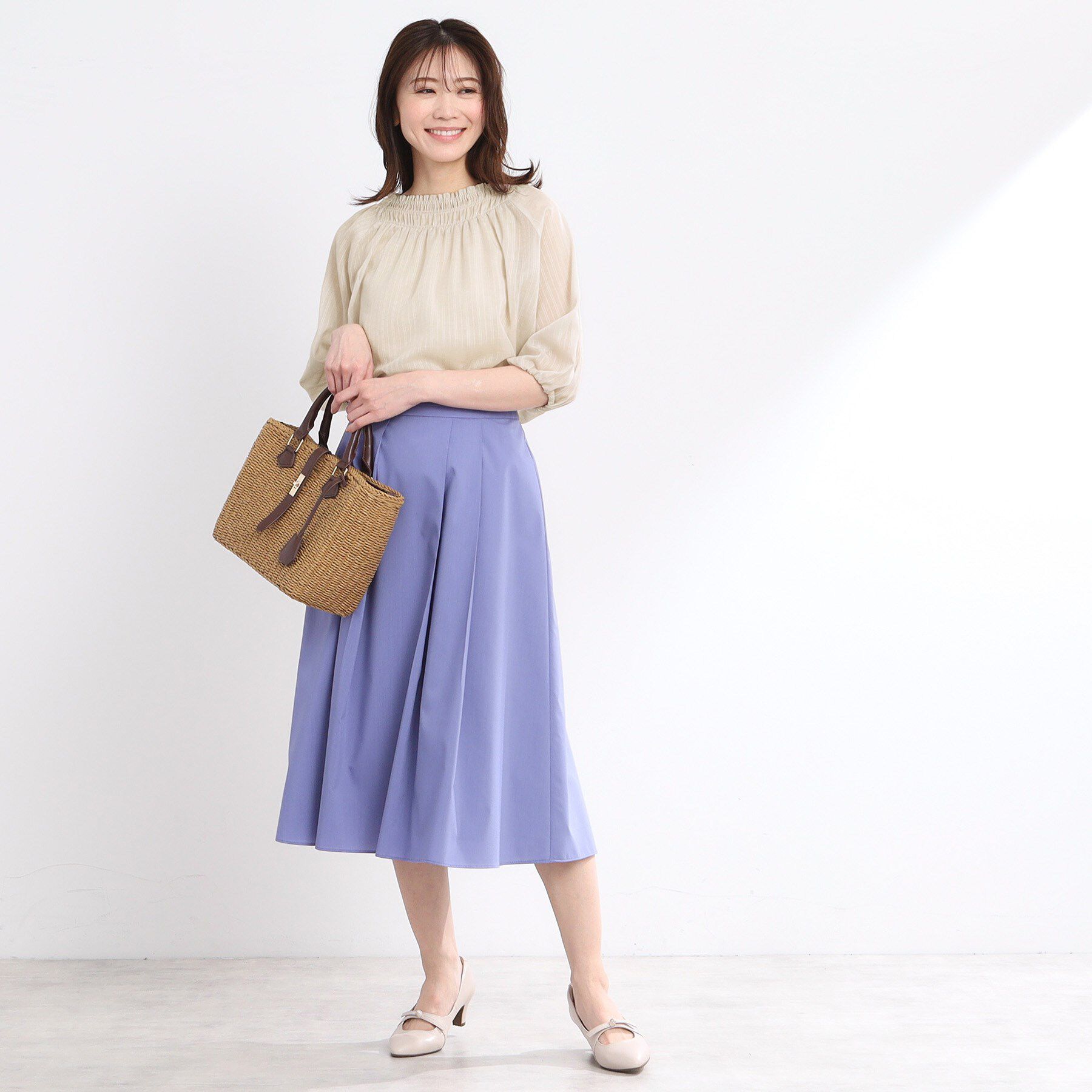 Reflect「【洗える】シャーリングデザインブラウス」|シャツ・ブラウス|