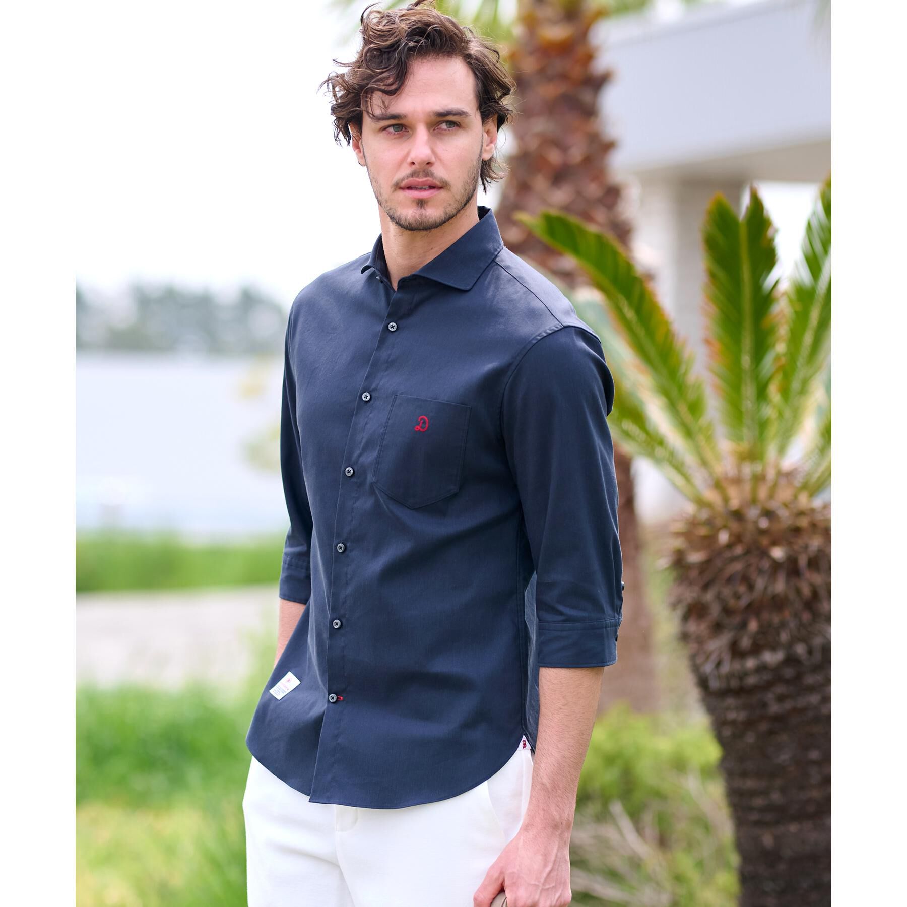 DRESSTERIOR「リネン混スリークオーターシャツ」|シャツ・ブラウス|