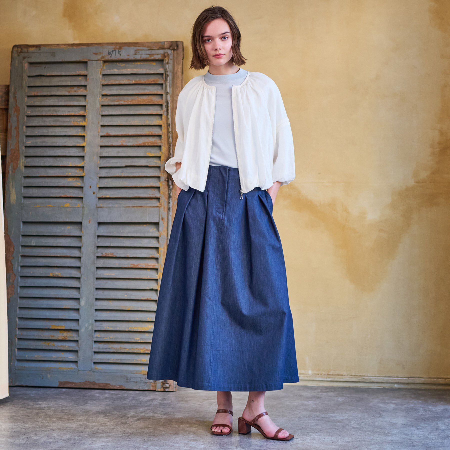 DRESSTERIOR「【洗える/リネン100％】ウォッシャブルペーパーリネンブルゾン」|ブルゾン・スタジャン|