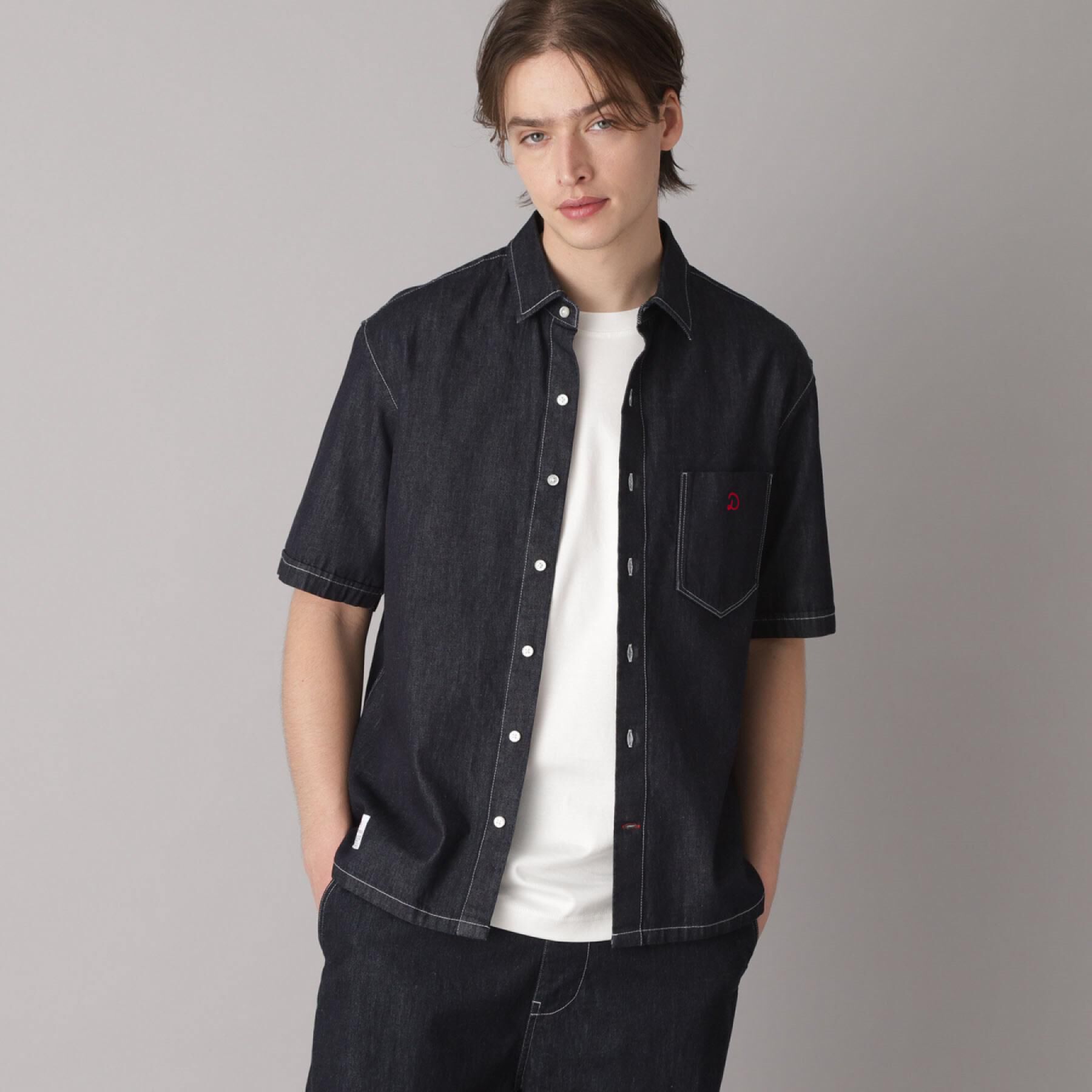 DRESSTERIOR「【セットアップ可】ライトデニム ハーフスリーブシャツ」|シャツ・ブラウス|