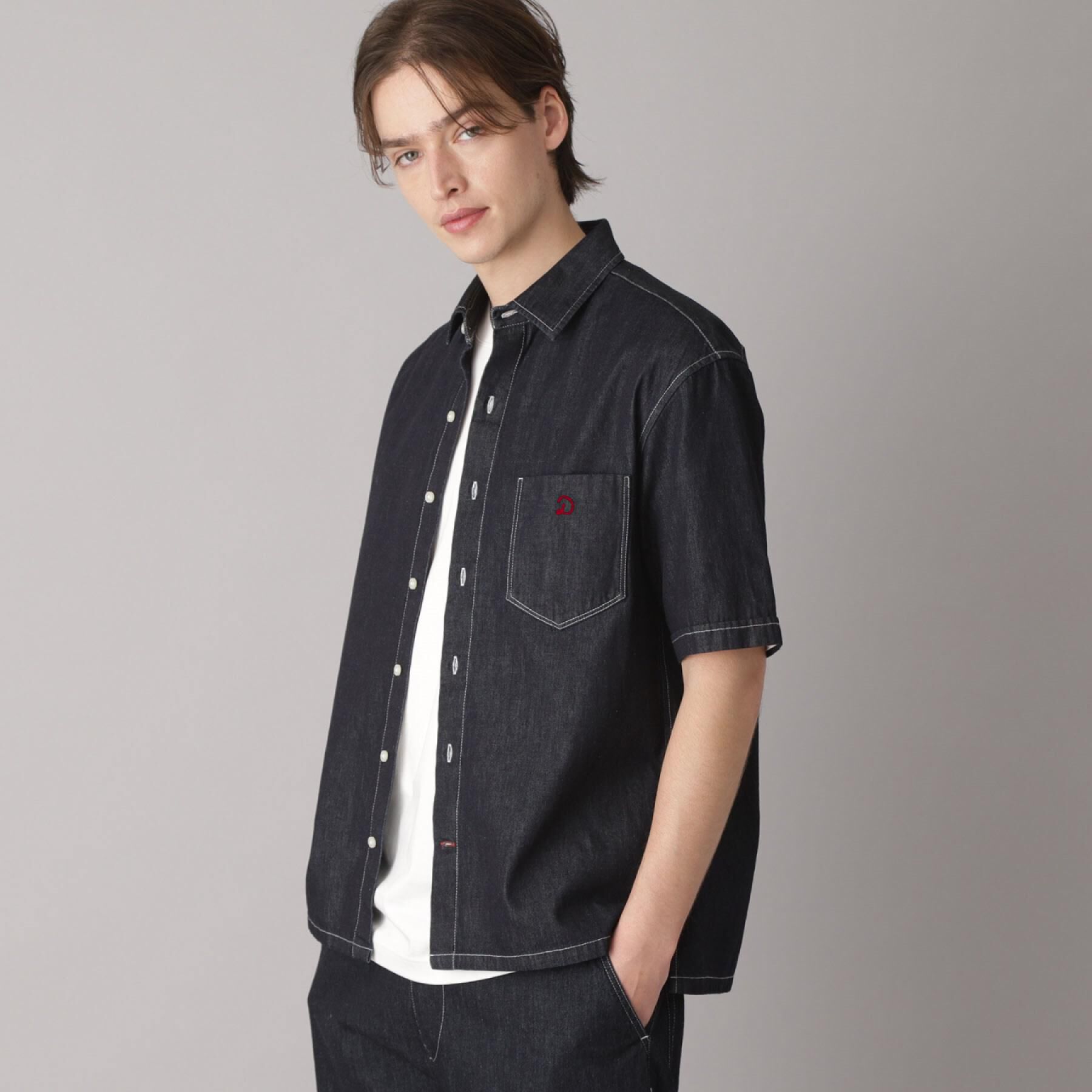 DRESSTERIOR「【セットアップ可】ライトデニム ハーフスリーブシャツ」|シャツ・ブラウス|