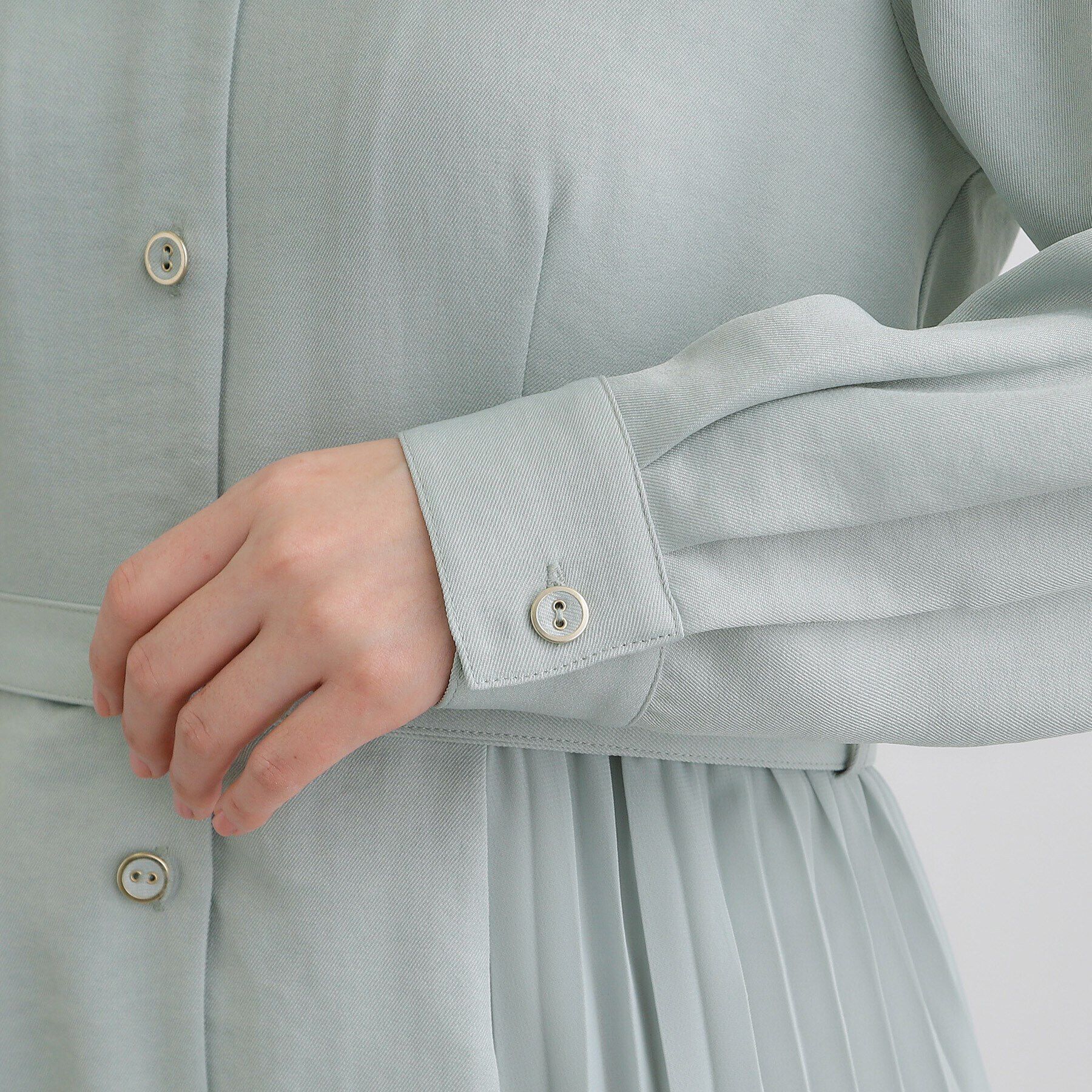 grove「サイドプリーツシャツワンピース」|ワンピース|