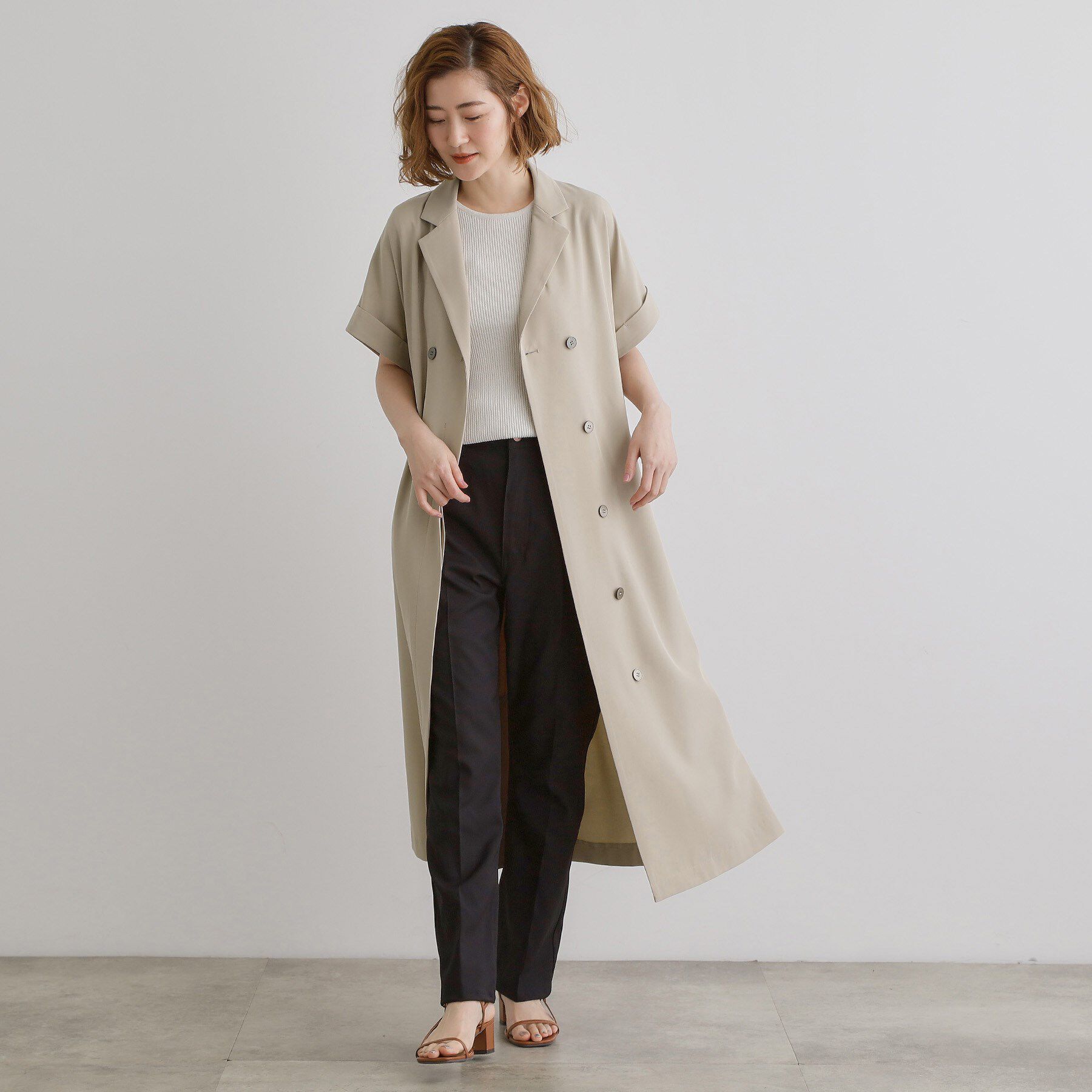 grove「【雑誌掲載】シーズレスで使えるトレンチライク2WAYワンピース」|ワンピース|