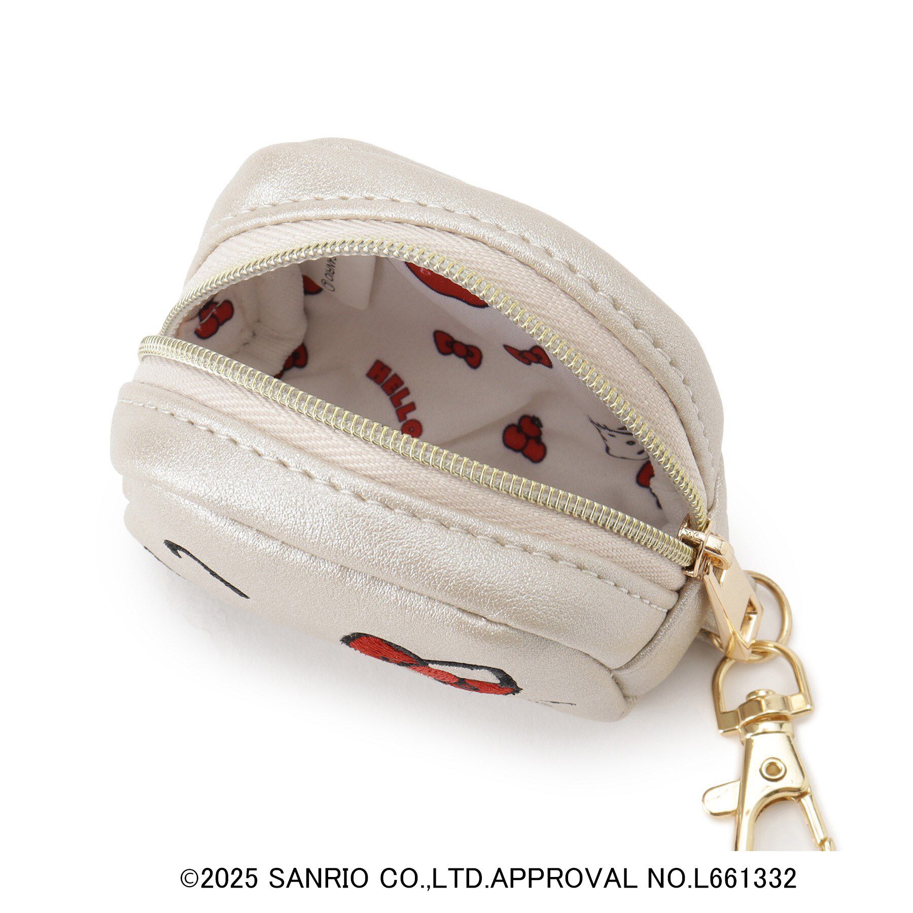 grove「【ハローキティ】フェイス刺繍チャームポーチ」|ポーチ|