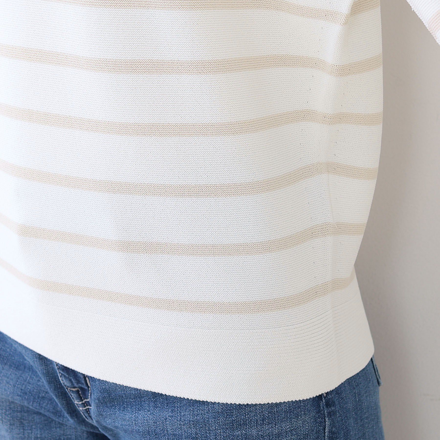 INDIVI「【洗える／無縫製／6色展開】袖フォルム ボートネックニット」|ニット・セーター|