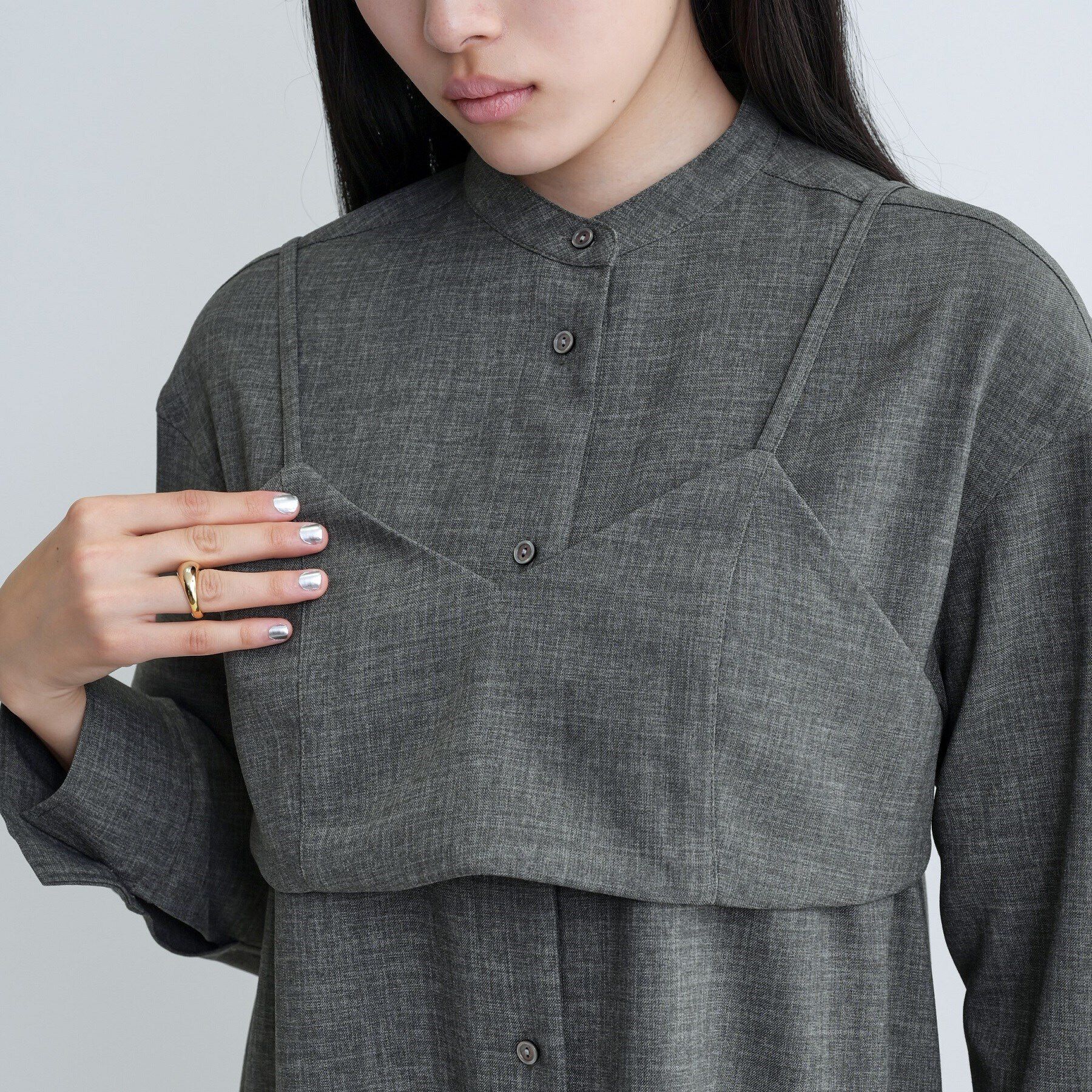 GALLEST「【セレモニー/オケージョン/通勤】ビスチェセットシャツドレス【2WAY】」|ワンピース|