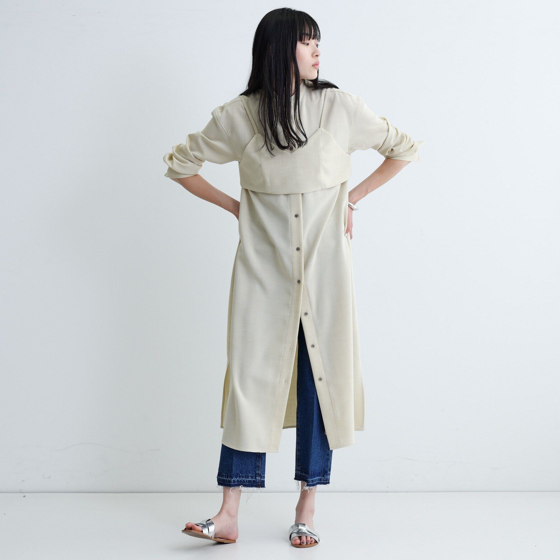 GALLEST「【セレモニー/オケージョン/通勤】ビスチェセットシャツドレス【2WAY】」|ワンピース|