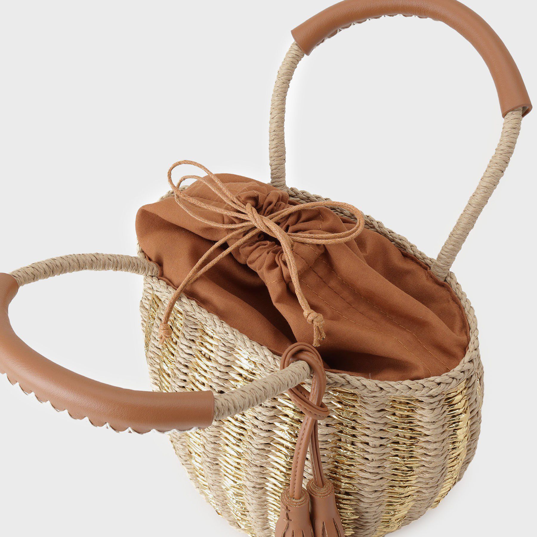 GALLEST「メタリック編込みかごバッグ」|ハンドバッグ|