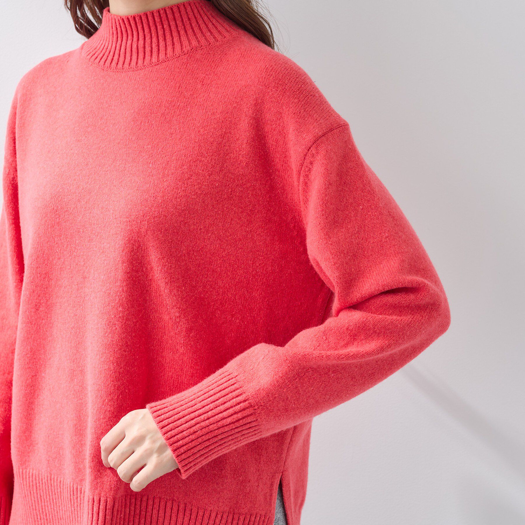 INDIVI「【カシミヤ混】ミドルゲージ ハイネックニット」|ニット・セーター|