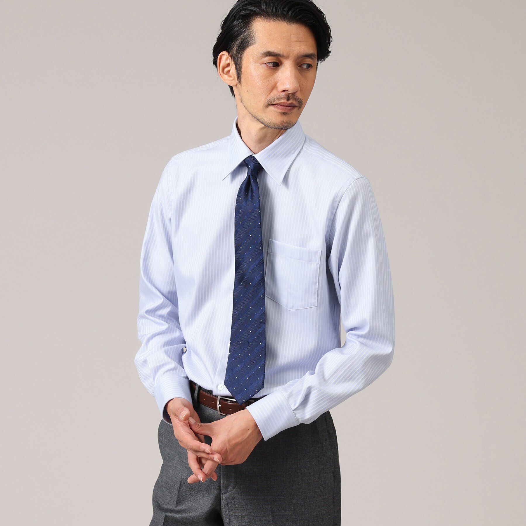 TAKEO KIKUCHI「【Sサイズ～】ドビー ストライプ レギュラーカラー シャツ」|シャツ・ブラウス|