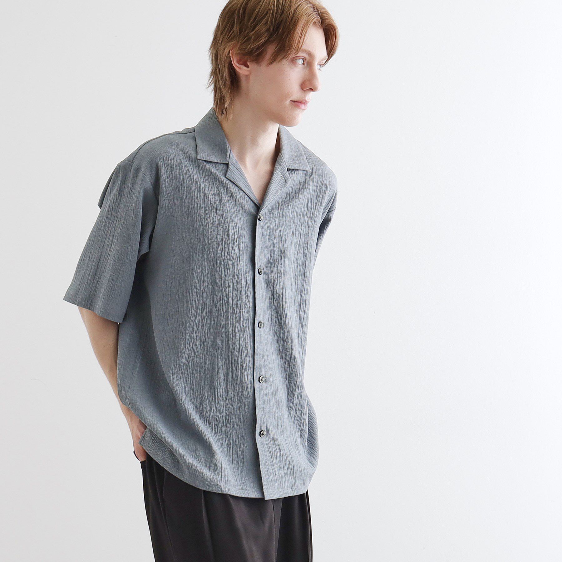 tk.TAKEO KIKUCHI「楊柳オープンカラーシャツ」|シャツ・ブラウス|