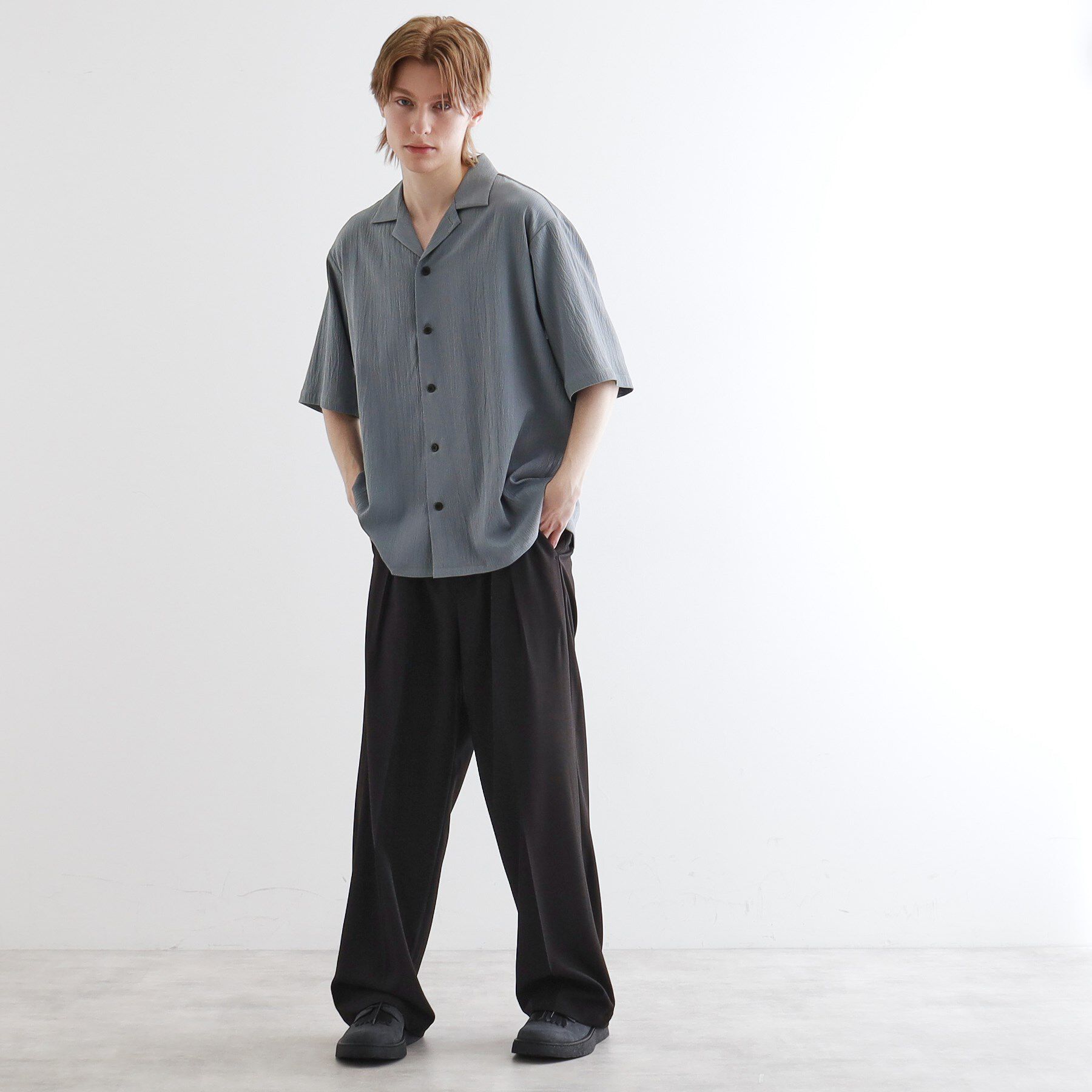 tk.TAKEO KIKUCHI「楊柳オープンカラーシャツ」|シャツ・ブラウス|