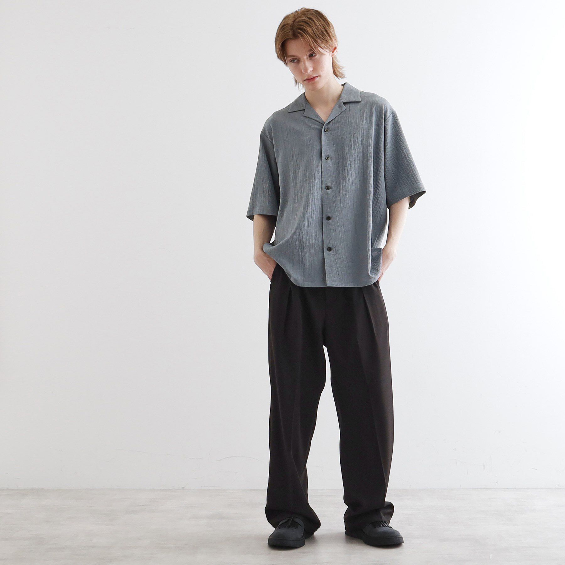 tk.TAKEO KIKUCHI「楊柳オープンカラーシャツ」|シャツ・ブラウス|