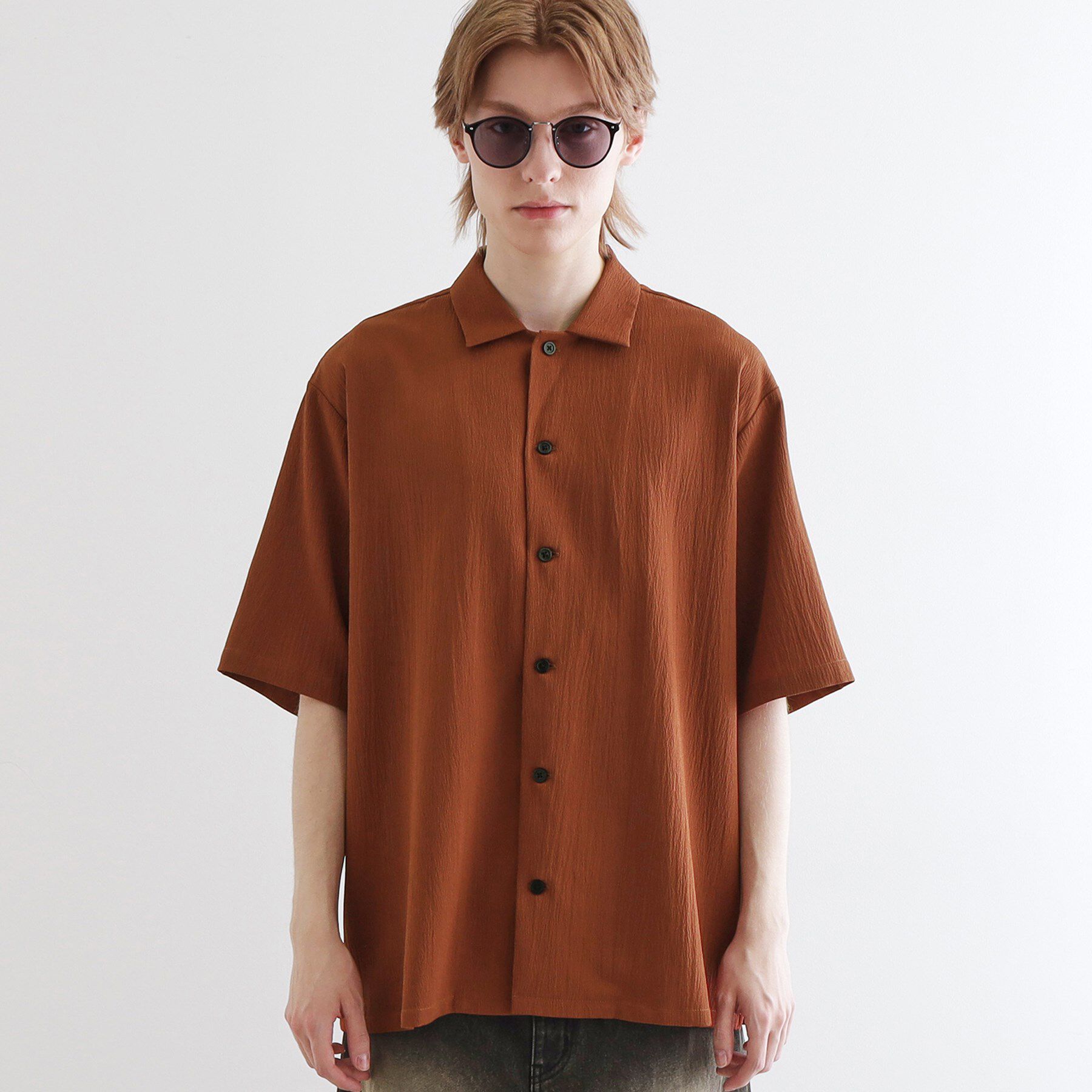 tk.TAKEO KIKUCHI「楊柳オープンカラーシャツ」|シャツ・ブラウス|