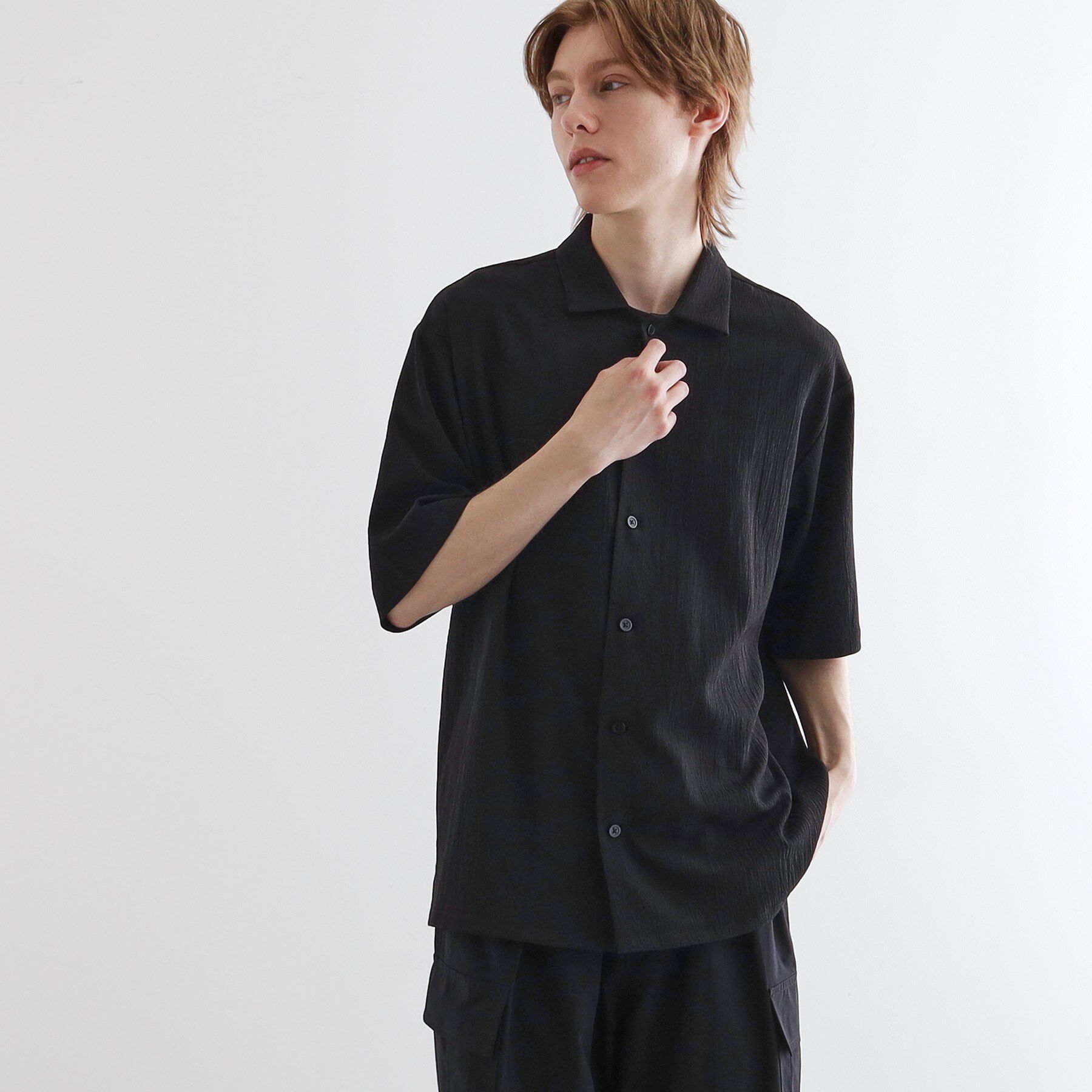 tk.TAKEO KIKUCHI「楊柳オープンカラーシャツ」|シャツ・ブラウス|