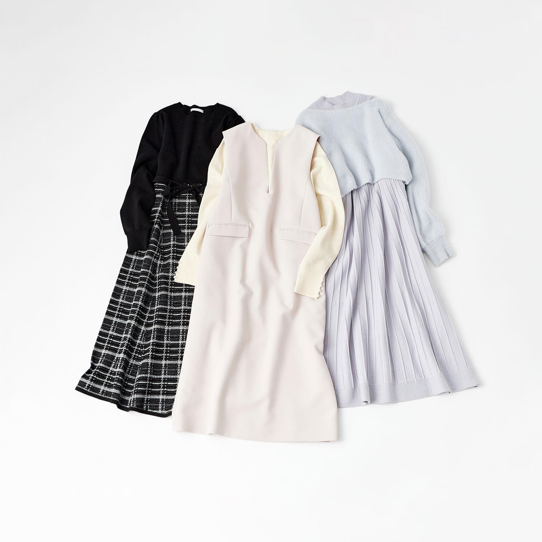 index「キーネックジャンスカ【洗濯機OK/防シワ/イージーアイロン】」|ワンピース|