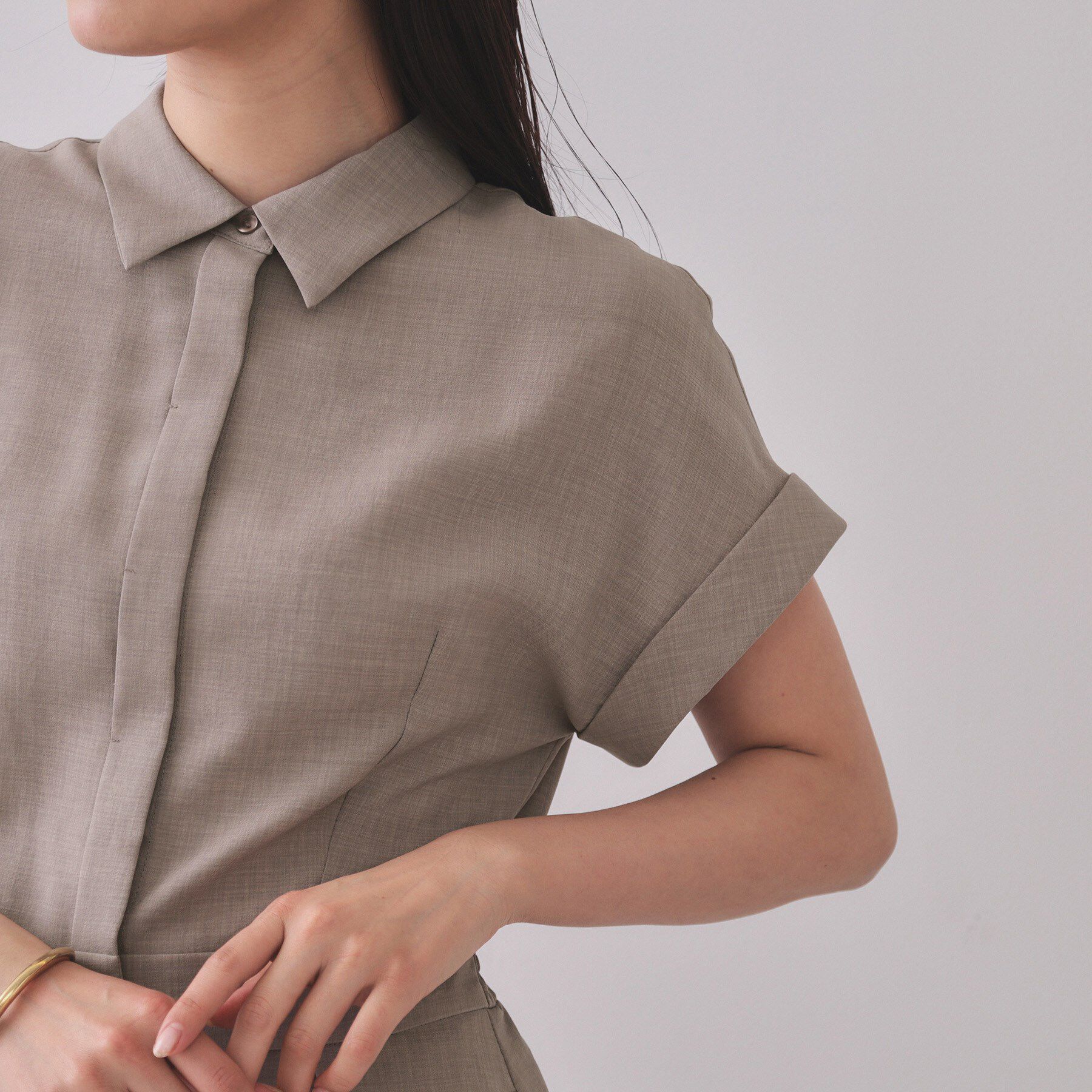 OPAQUE.CLIP「リネンライクシャツワンピース【洗濯機洗い可/吸水速乾/接触冷感】」|ワンピース|