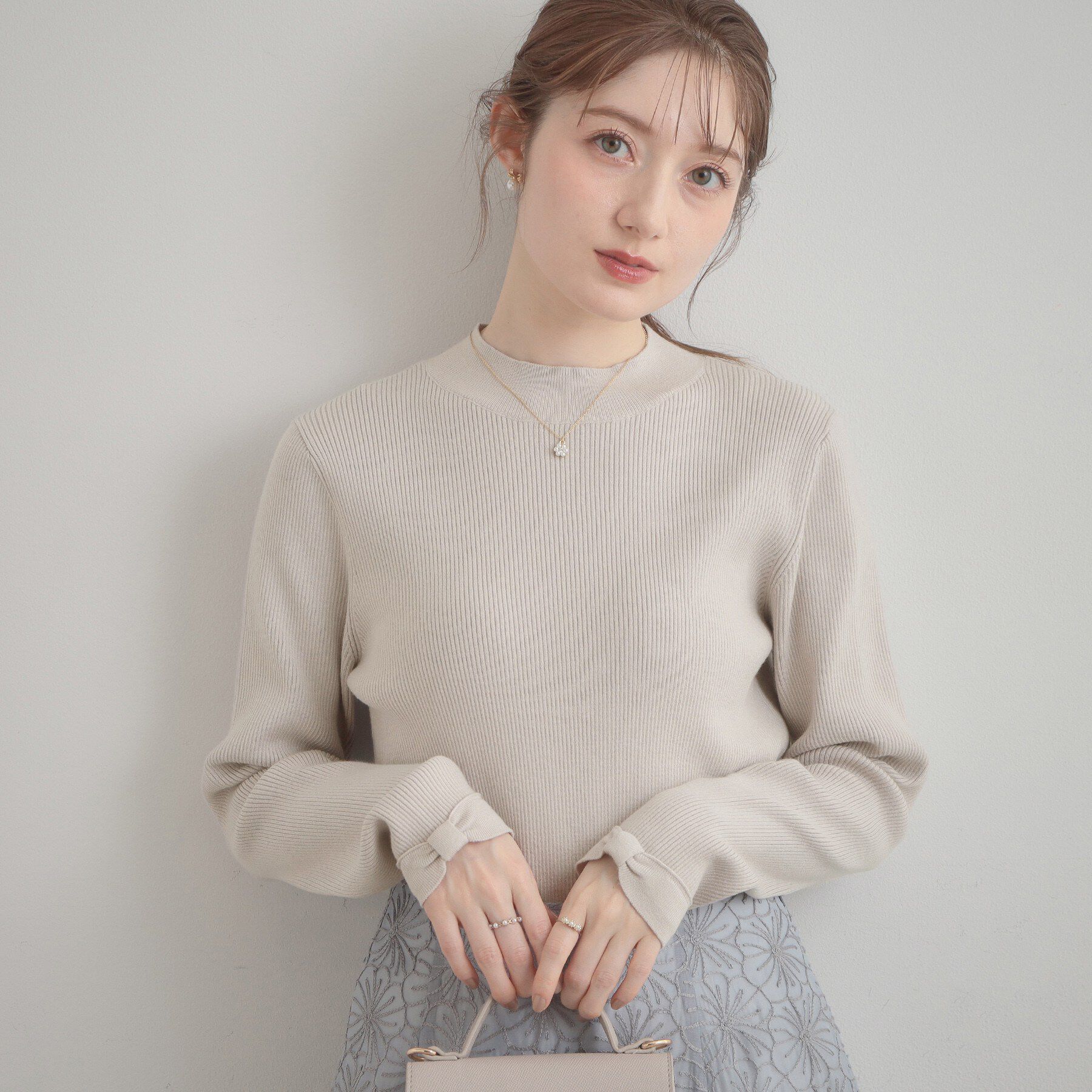 Couture broach「【洗える・着映え】袖リボン リブニット」|ニット・セーター|