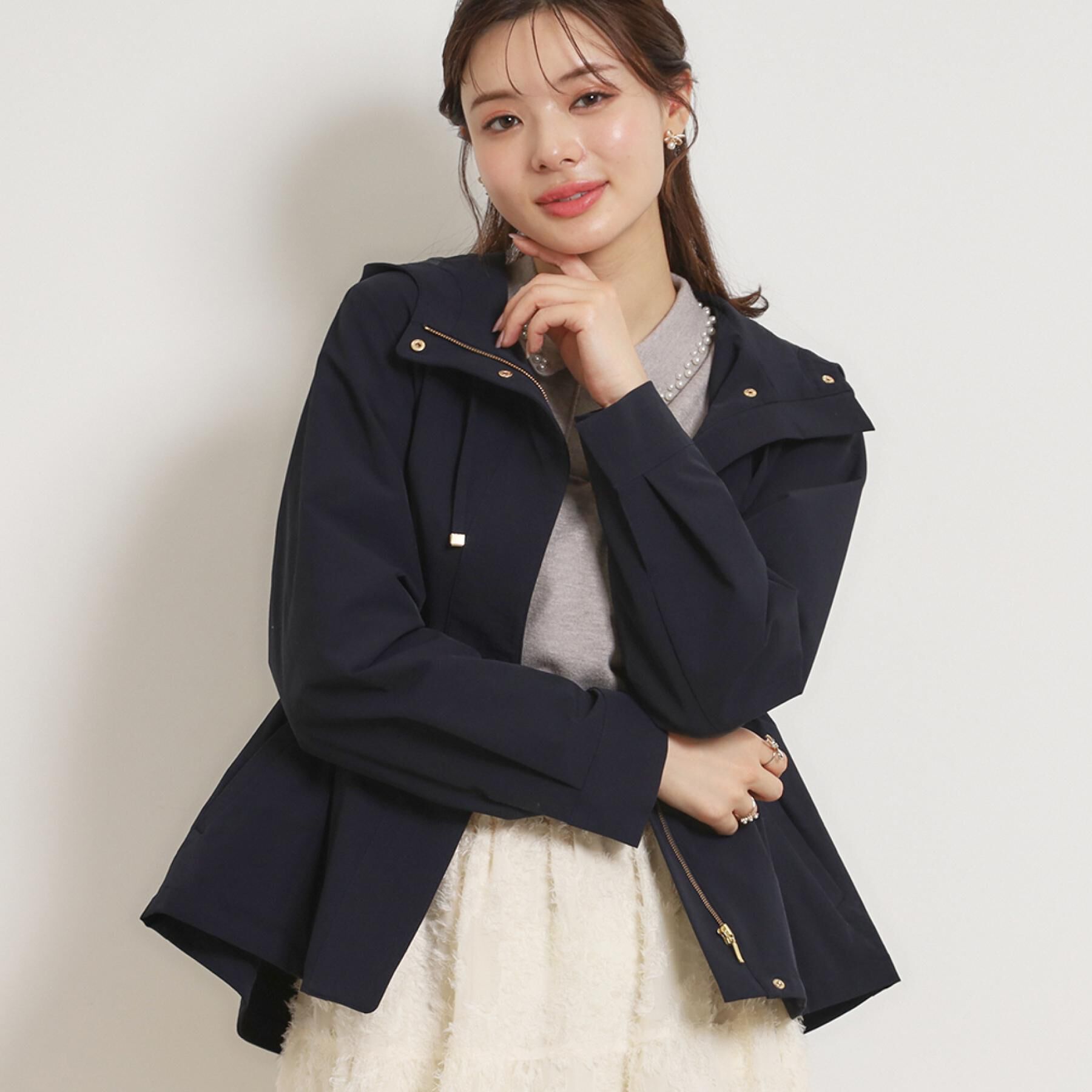 Couture broach「【撥水・洗える】愛されマンパ」|ブルゾン・スタジャン|ネイビー(094)