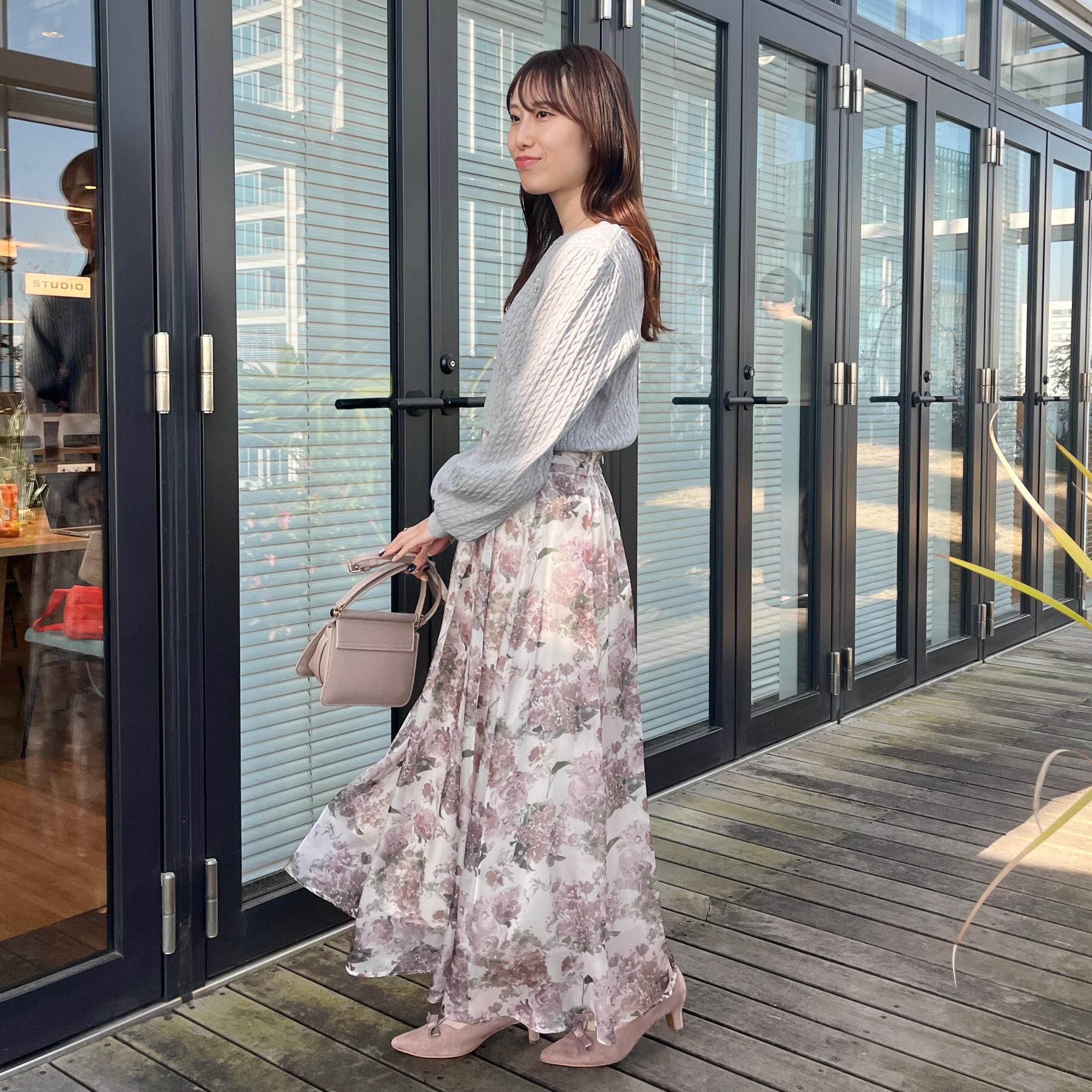 Couture broach「【洗える】リボンエンブロ細ケーブルニット」|ニット・セーター|