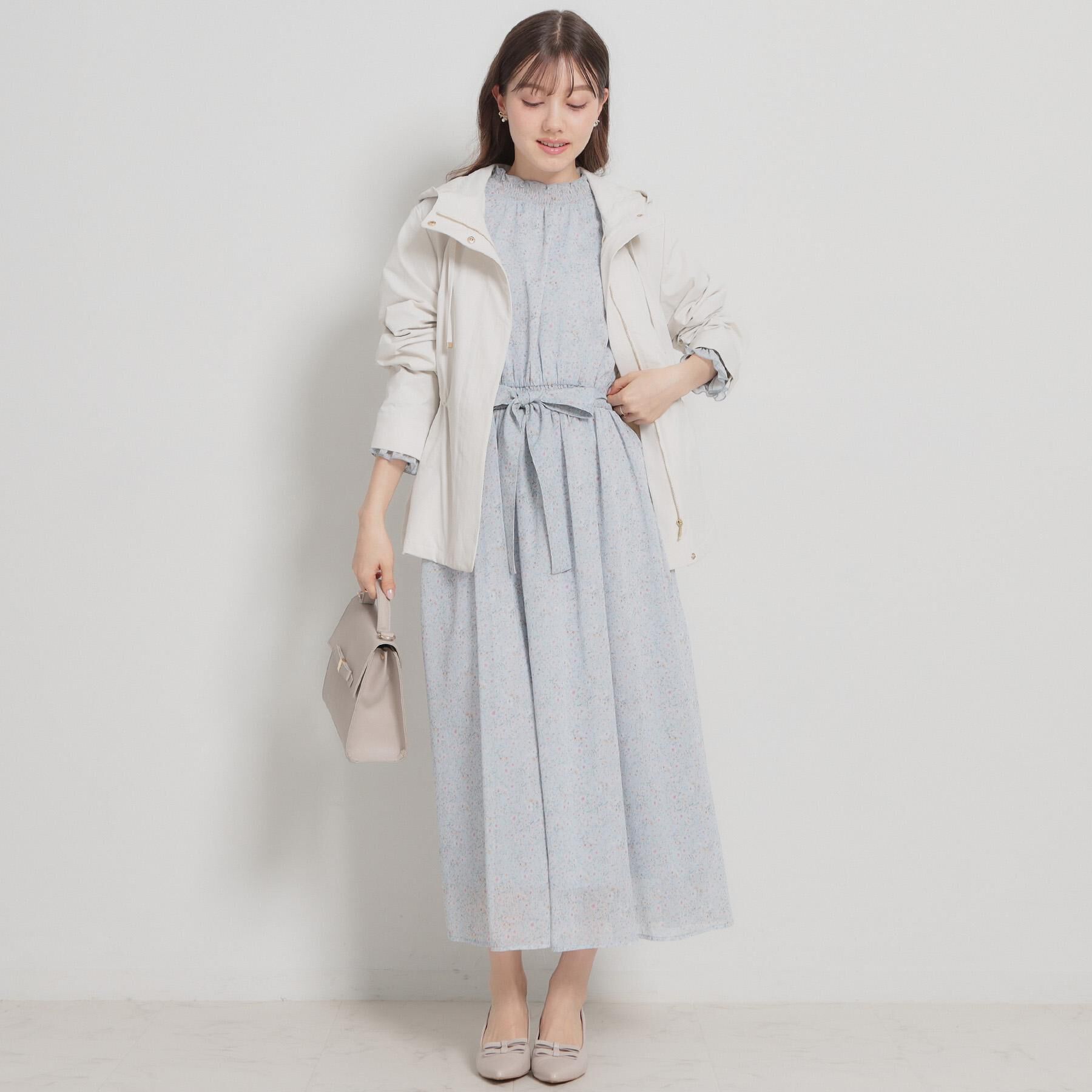 Couture broach「【洗える・着映え】楊柳小花シャーリングワンピース」|ワンピース|