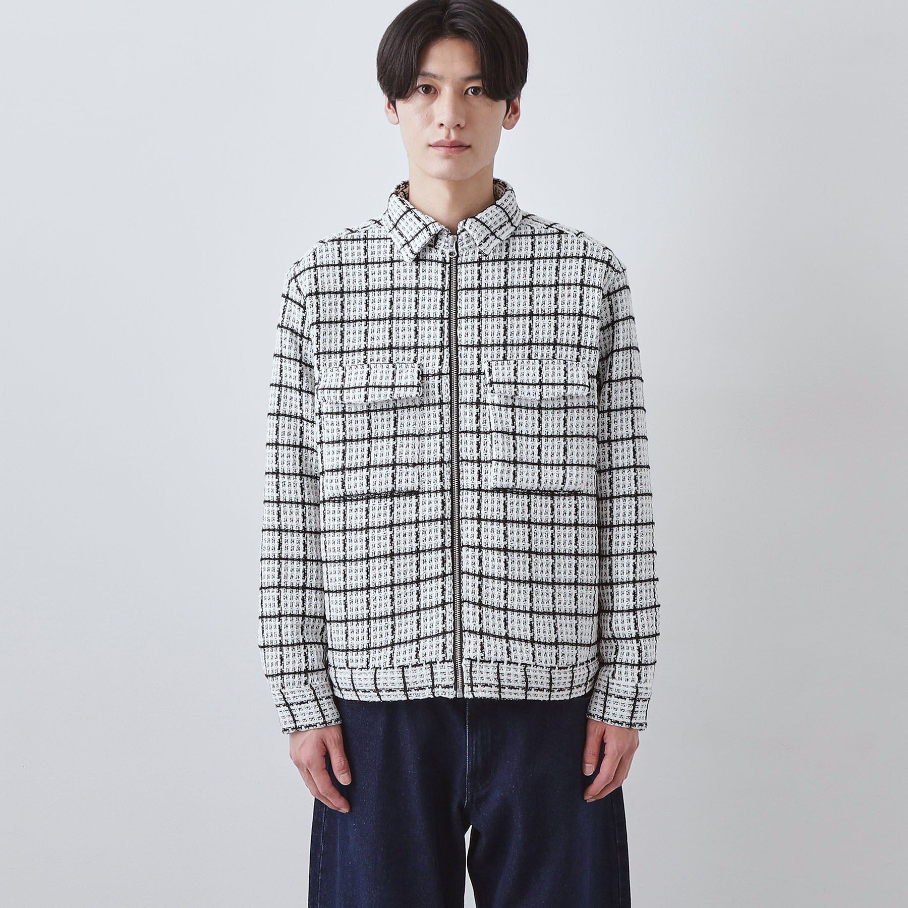 THE SHOP TK「【カジュアルに上品さをプラス】変わり織ツイードブルゾン　洗濯機OK」|ブルゾン・スタジャン|