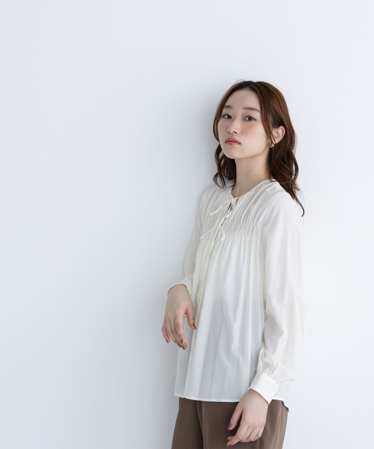  「リボンギャザーブラウス」|シャツ・ブラウス|