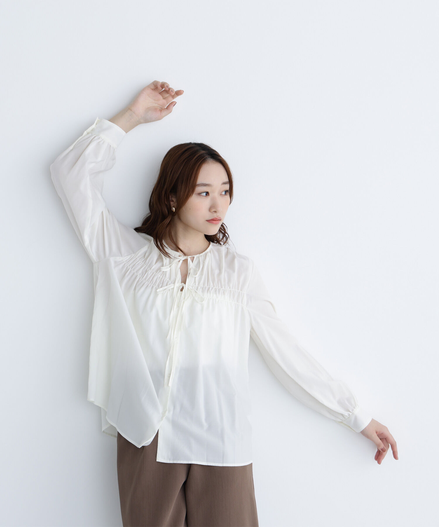  「リボンギャザーブラウス」|シャツ・ブラウス|
