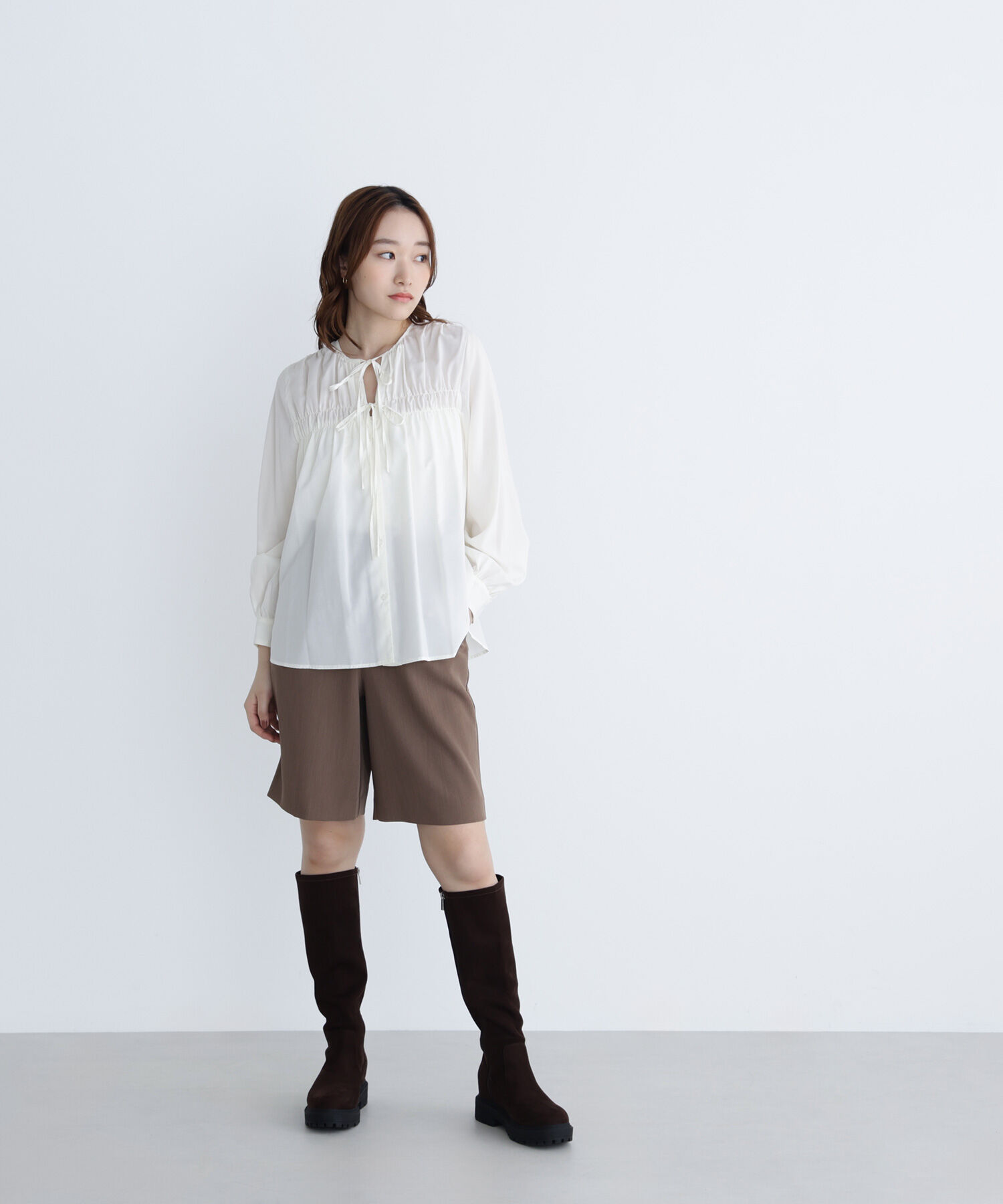  「リボンギャザーブラウス」|シャツ・ブラウス|