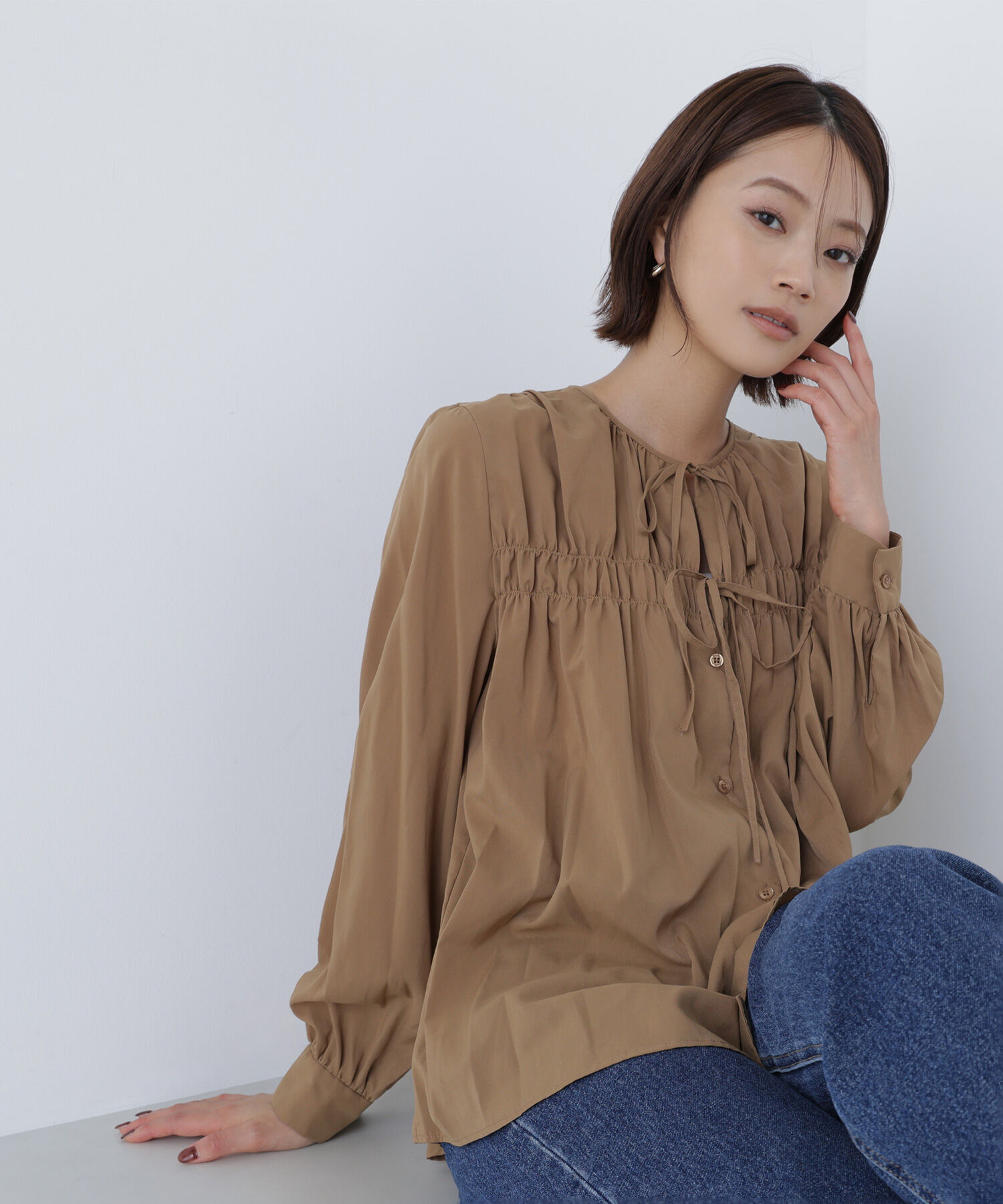  「リボンギャザーブラウス」|シャツ・ブラウス|キャメルベー 1