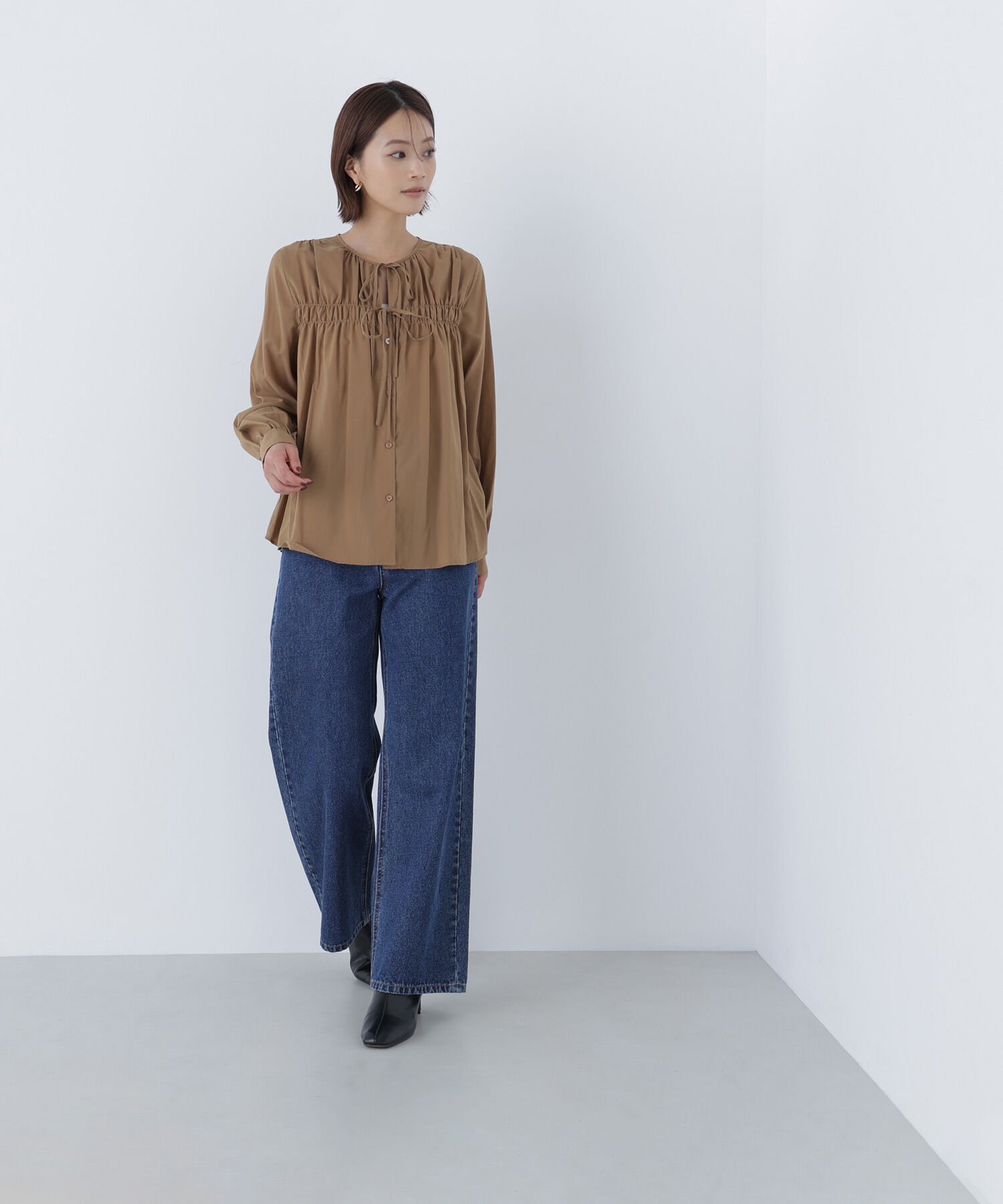  「リボンギャザーブラウス」|シャツ・ブラウス|