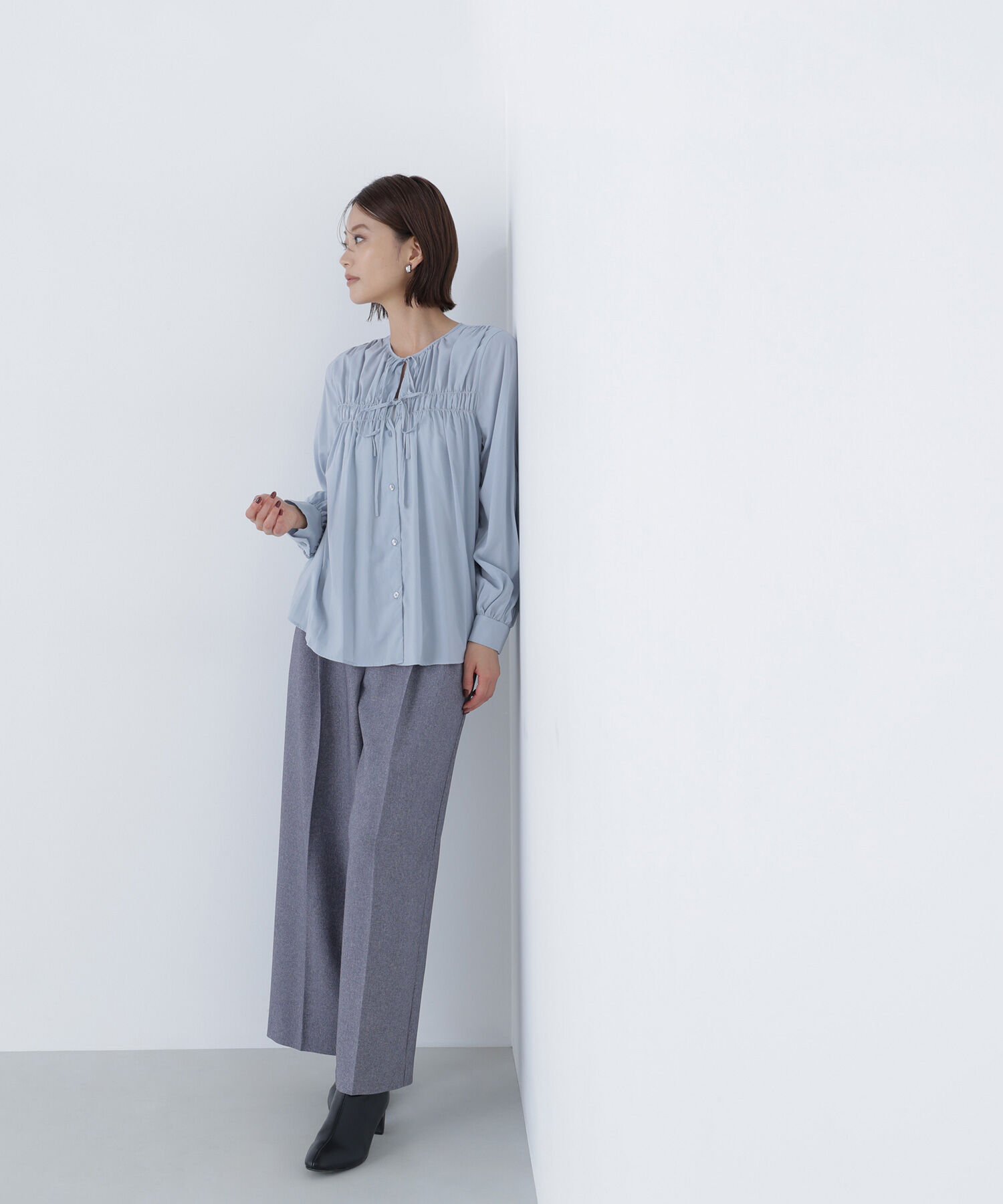  「リボンギャザーブラウス」|シャツ・ブラウス|