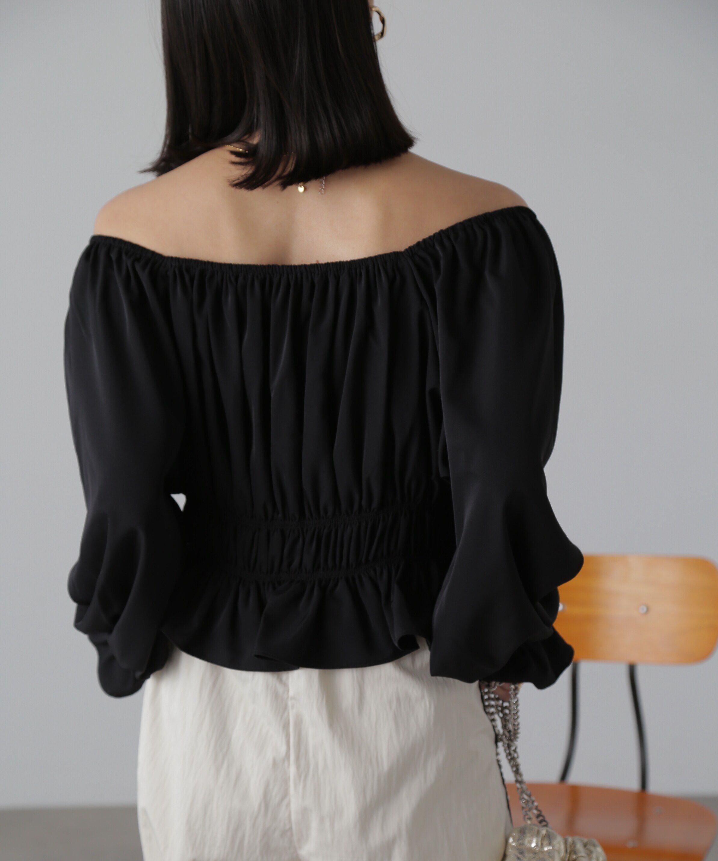  「スクエアネックシャーリングブラウス」|シャツ・ブラウス|