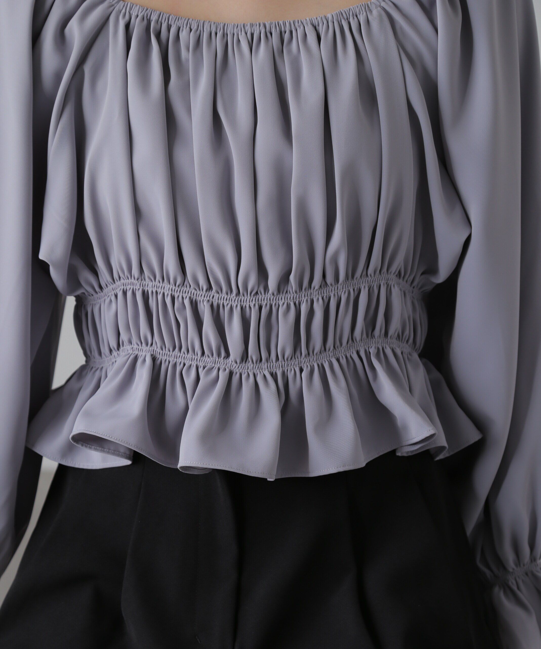  「スクエアネックシャーリングブラウス」|シャツ・ブラウス|