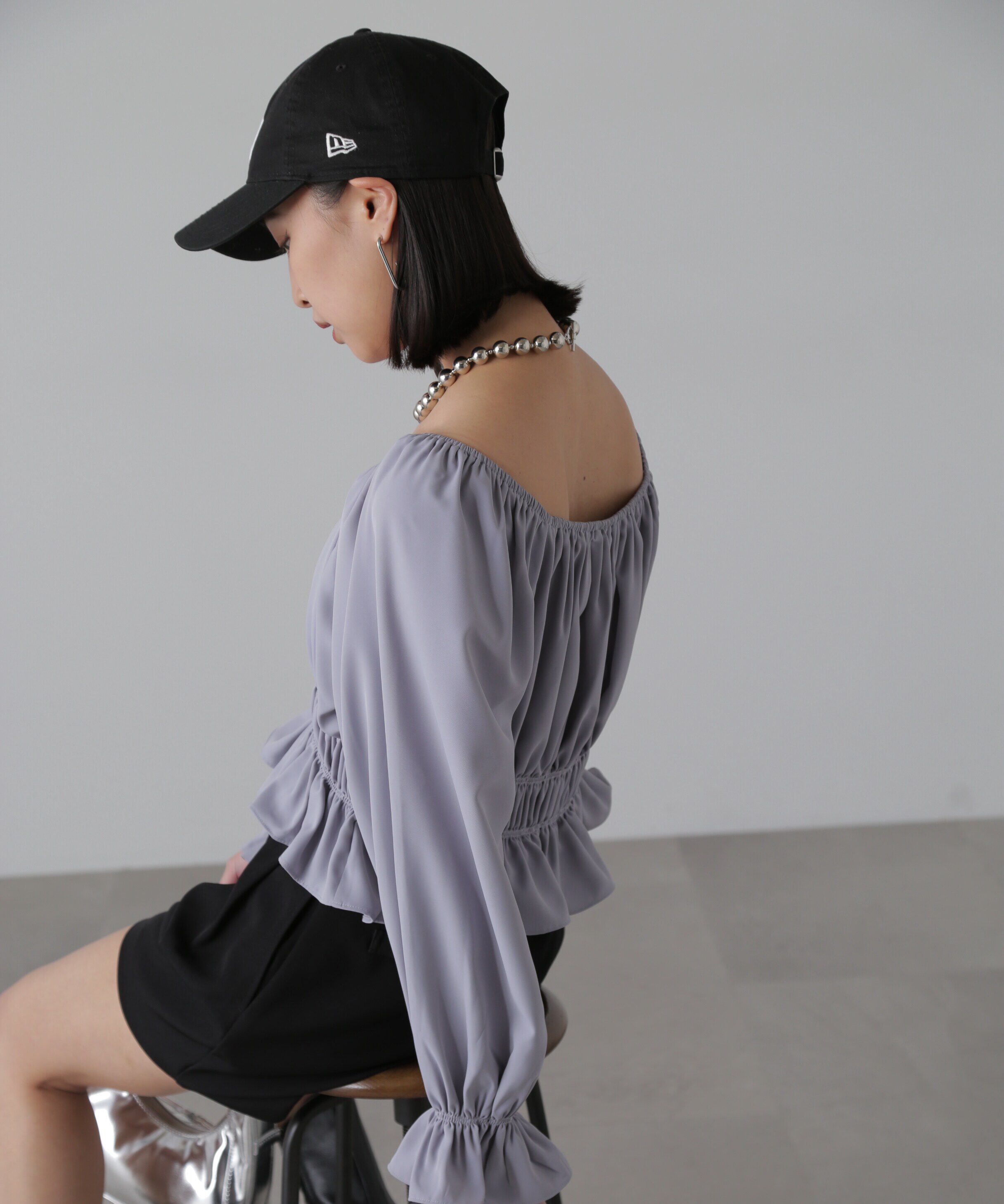  「スクエアネックシャーリングブラウス」|シャツ・ブラウス|