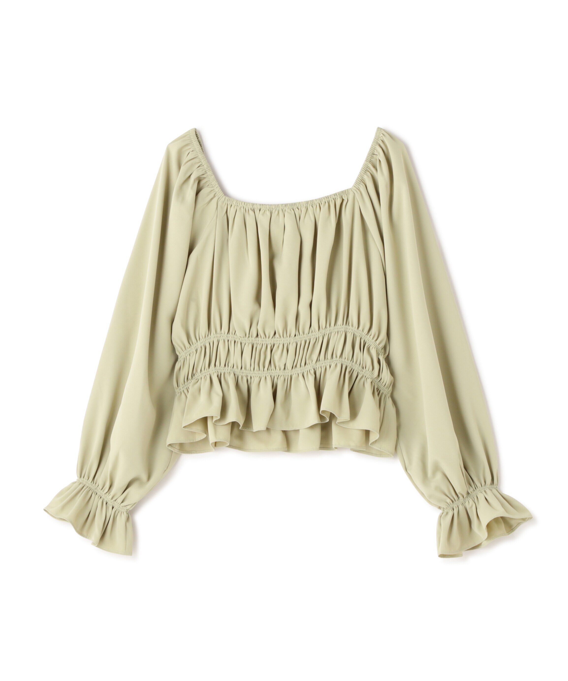  「スクエアネックシャーリングブラウス」|シャツ・ブラウス|