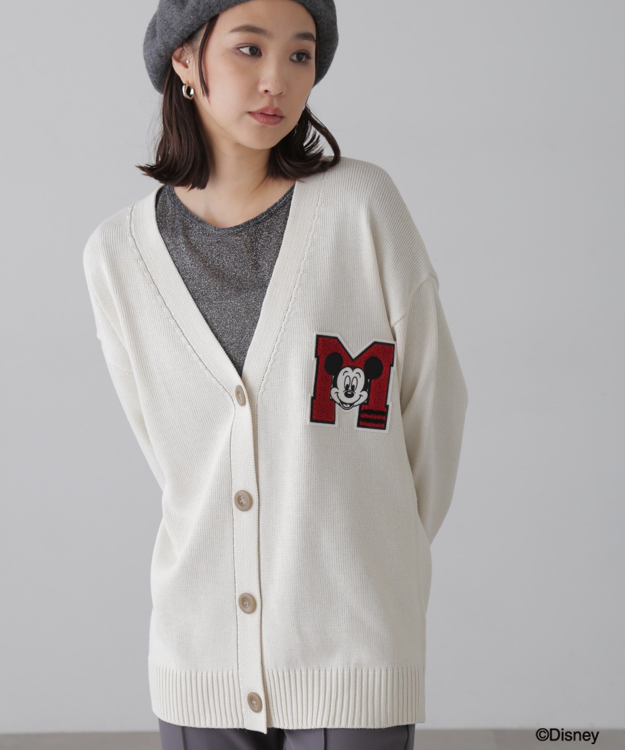  「〈ディズニーコレクション〉サガラワッペンニットカーディガン」|ニット・セーター|