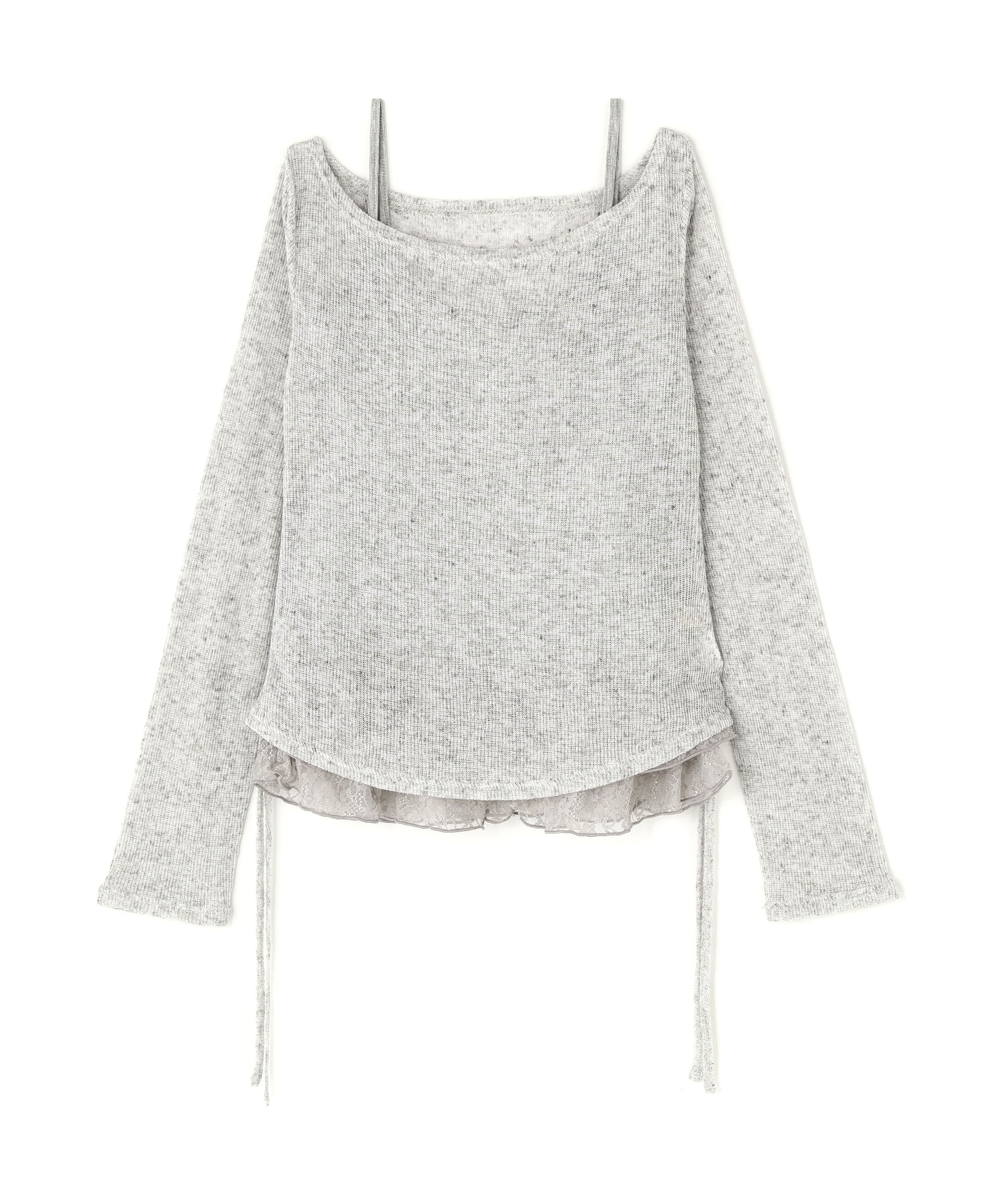  「メランジドロストレースティアードキャミセット」|Tシャツ・カットソー|