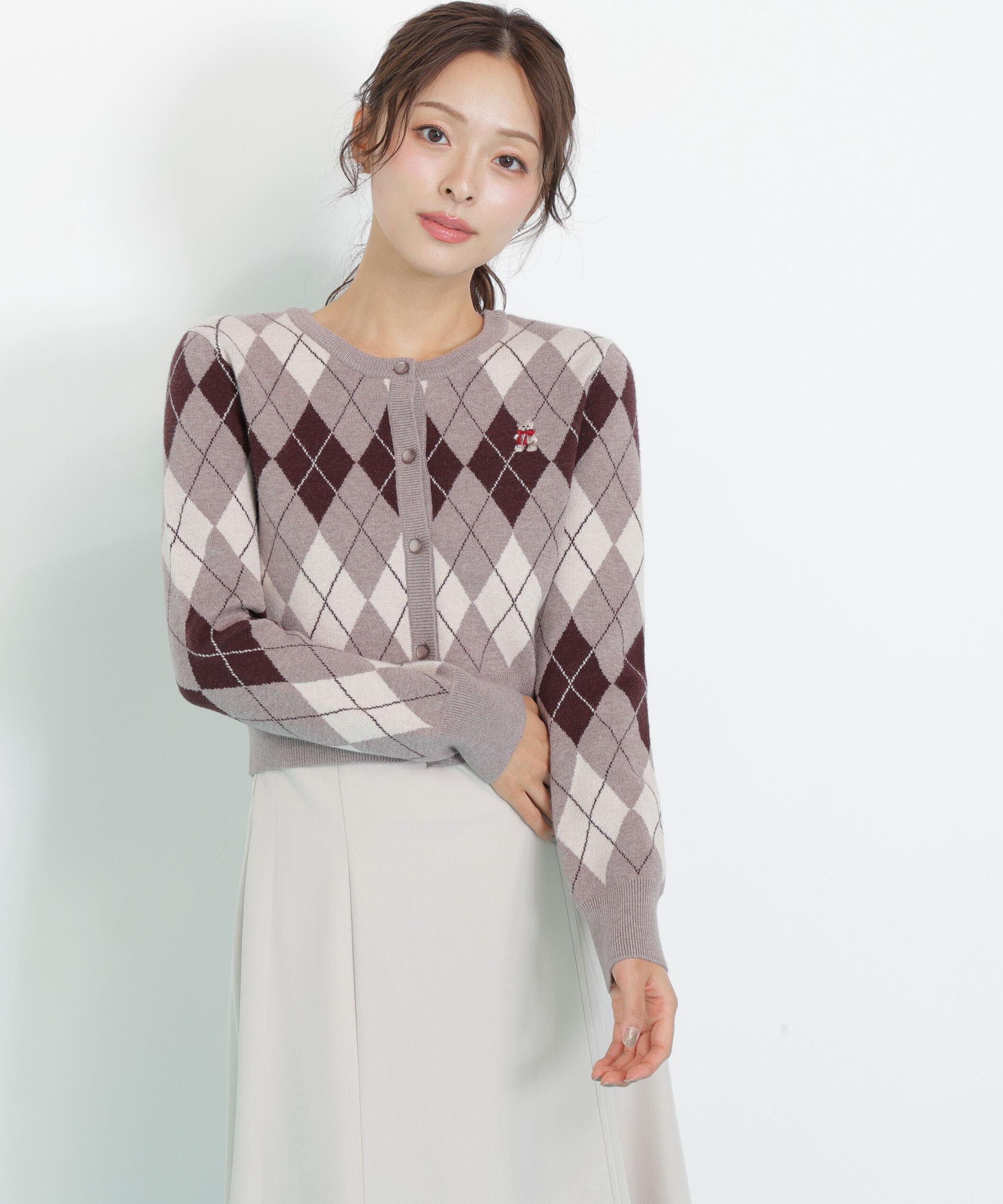  「＜ＢＥＡＲシリーズ＞アーガイルカーディガン」|ニット・セーター|