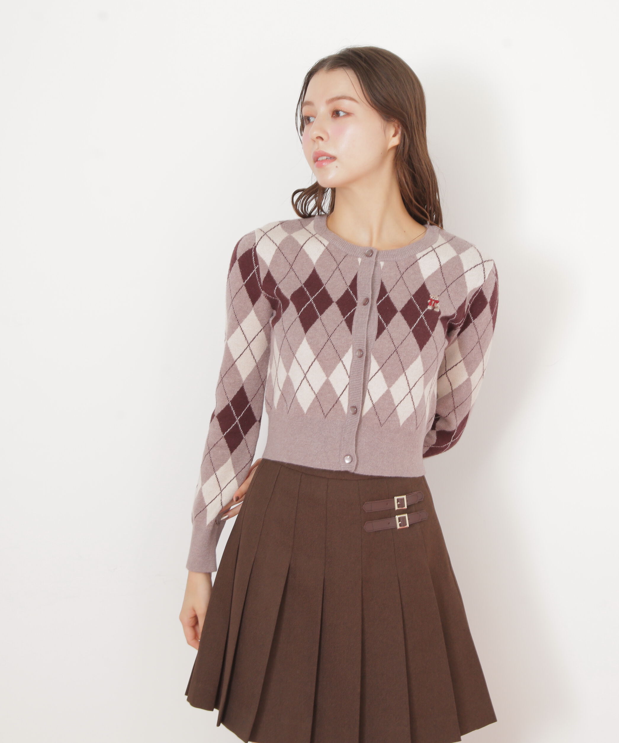  「＜ＢＥＡＲシリーズ＞アーガイルカーディガン」|ニット・セーター|