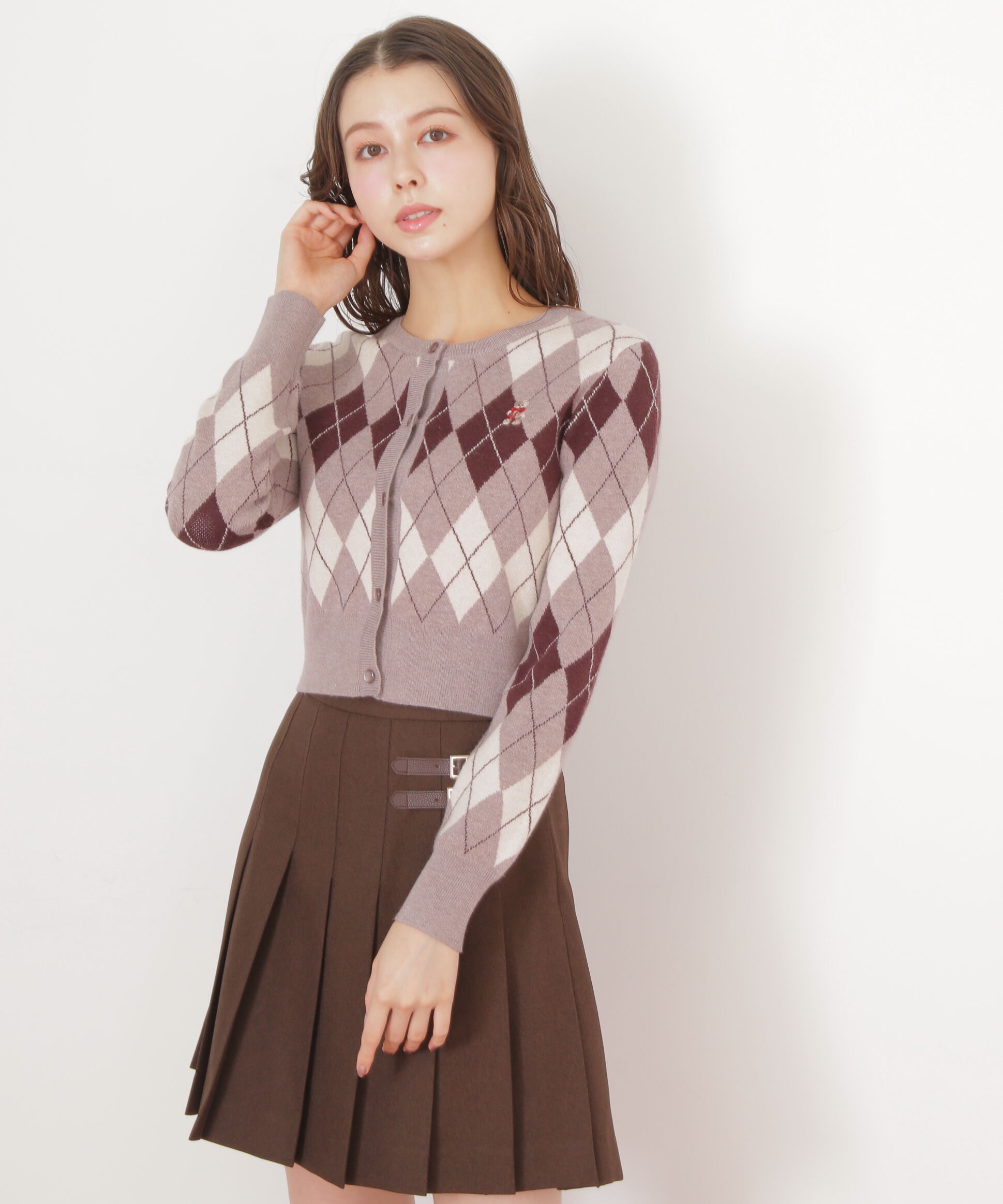  「＜ＢＥＡＲシリーズ＞アーガイルカーディガン」|ニット・セーター|